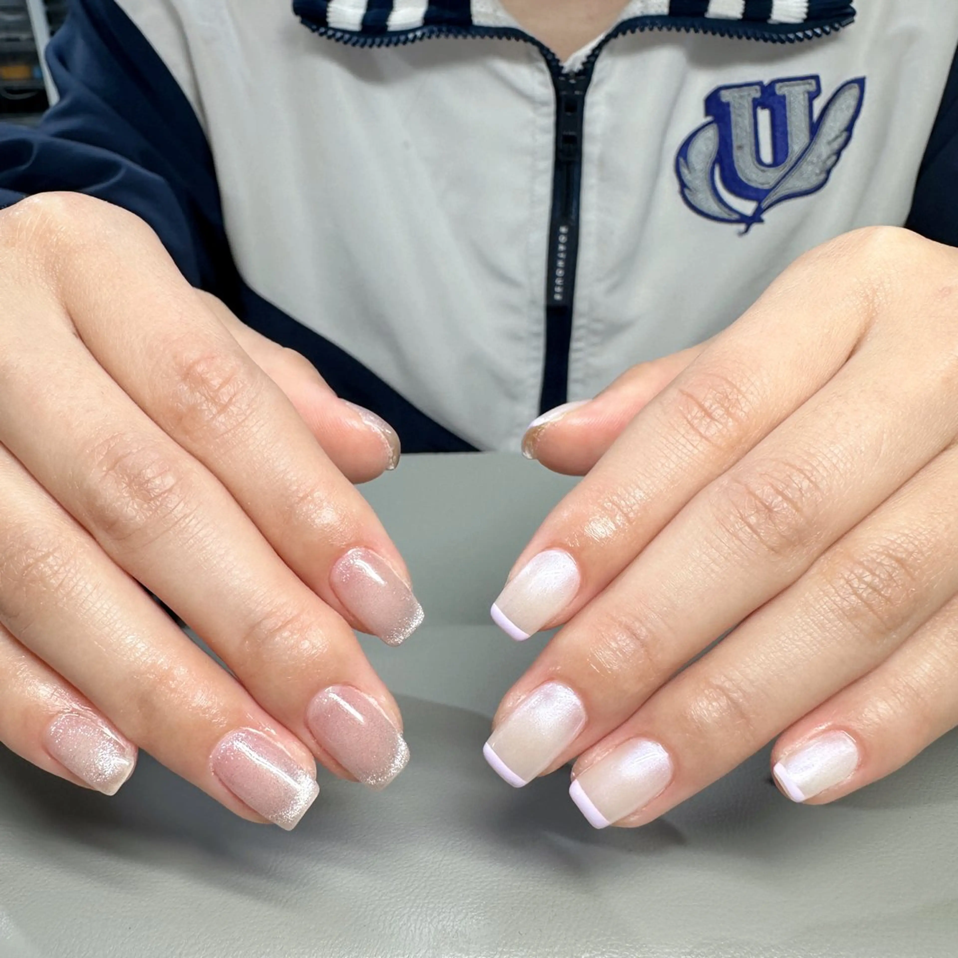 ネイル フレンチネイル マグネットネイル マグネットフレンチ ハンドネイル MO MO🐻のネイルデザイン