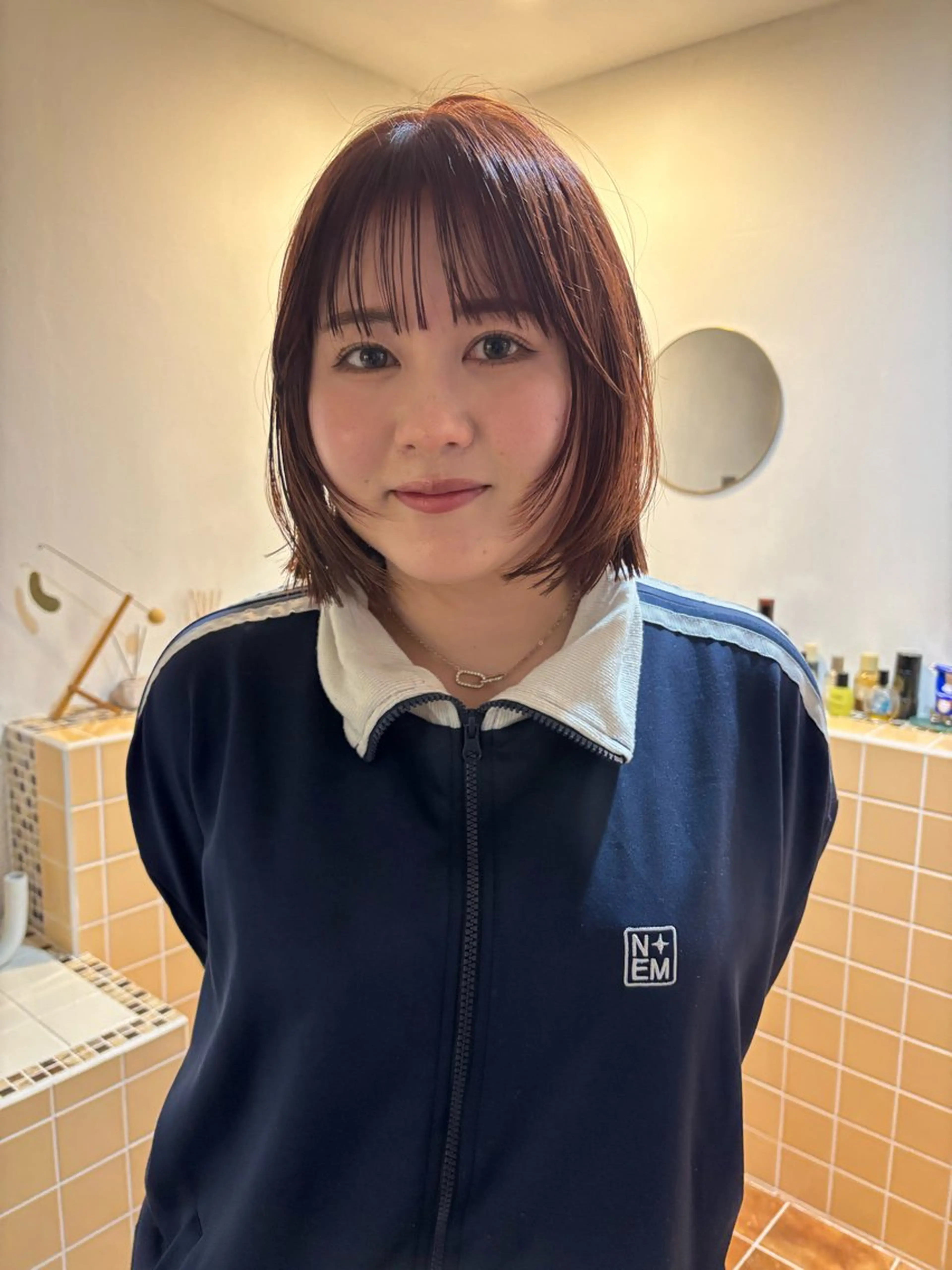 ミディアム カラー カット ヘアカラー トリートメント sakura🌸 レイヤー/nelkeのヘアスタイル