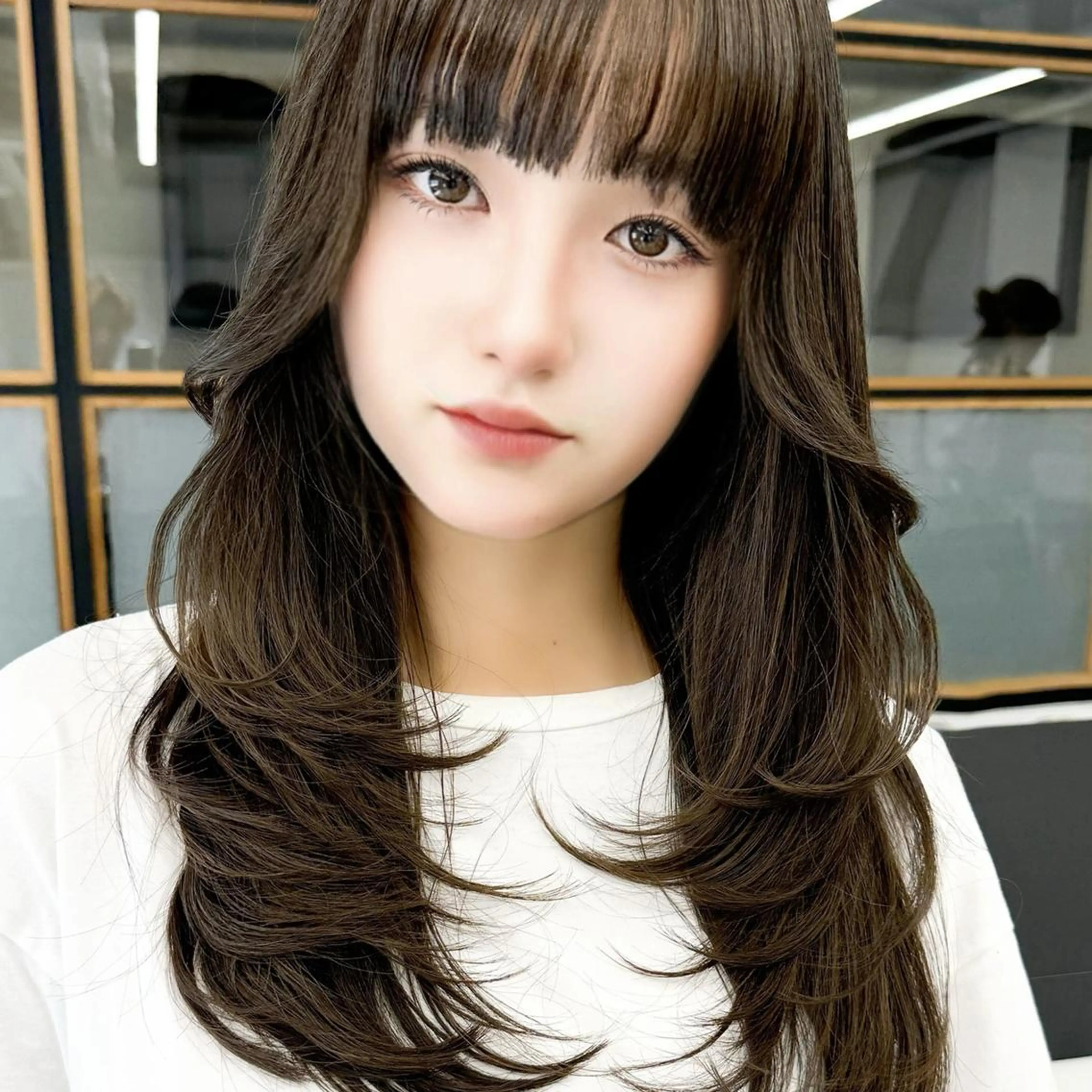 ロング カット 透明感艶カラー🩶 韓国レイヤー🩶結華のヘアスタイル
