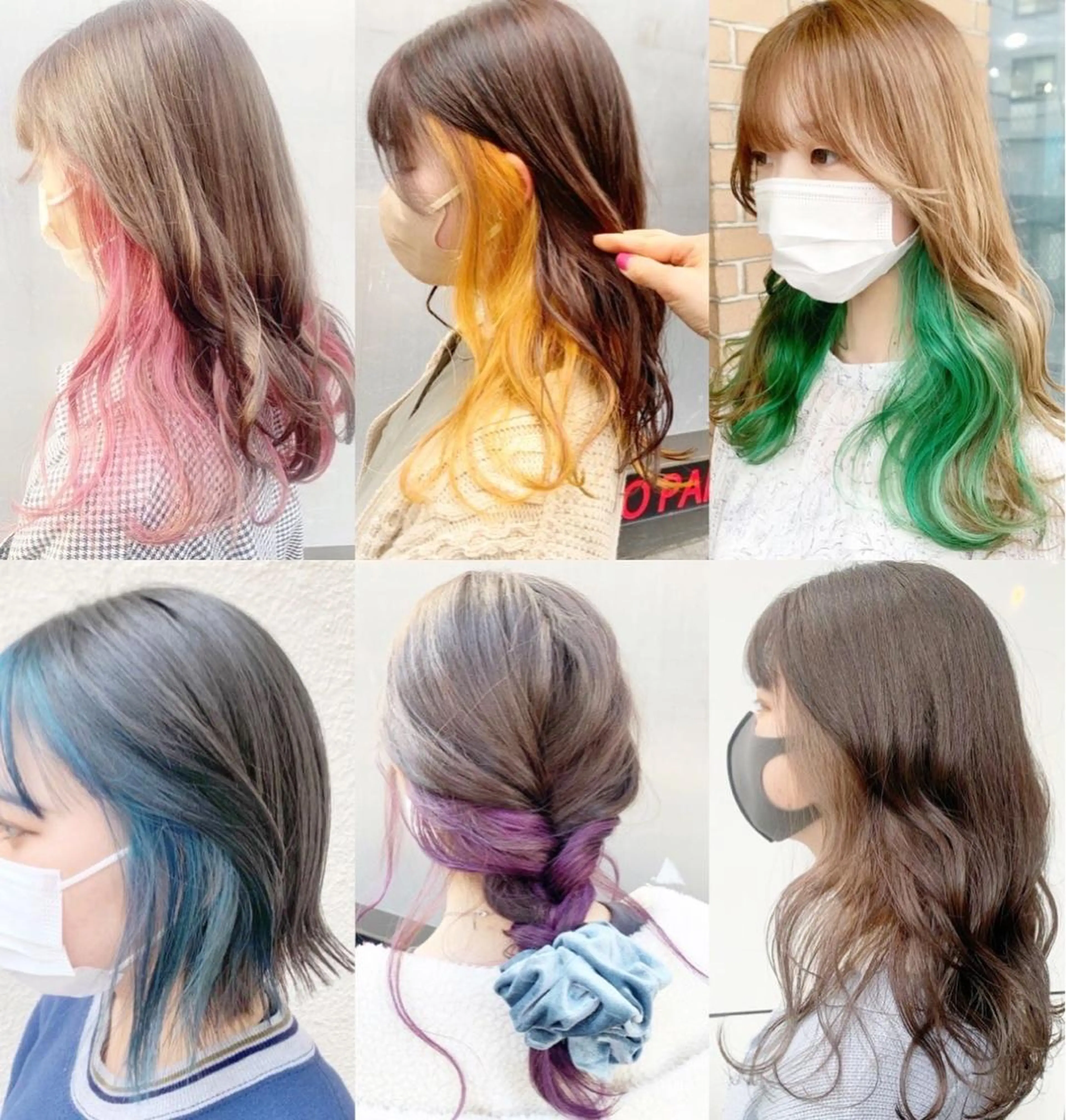 セミロング カラー ヘアアレンジ ブリーチ ヘアカラー ピンクカラー🩷 ヘアセットＮＯ.1のヘアスタイル