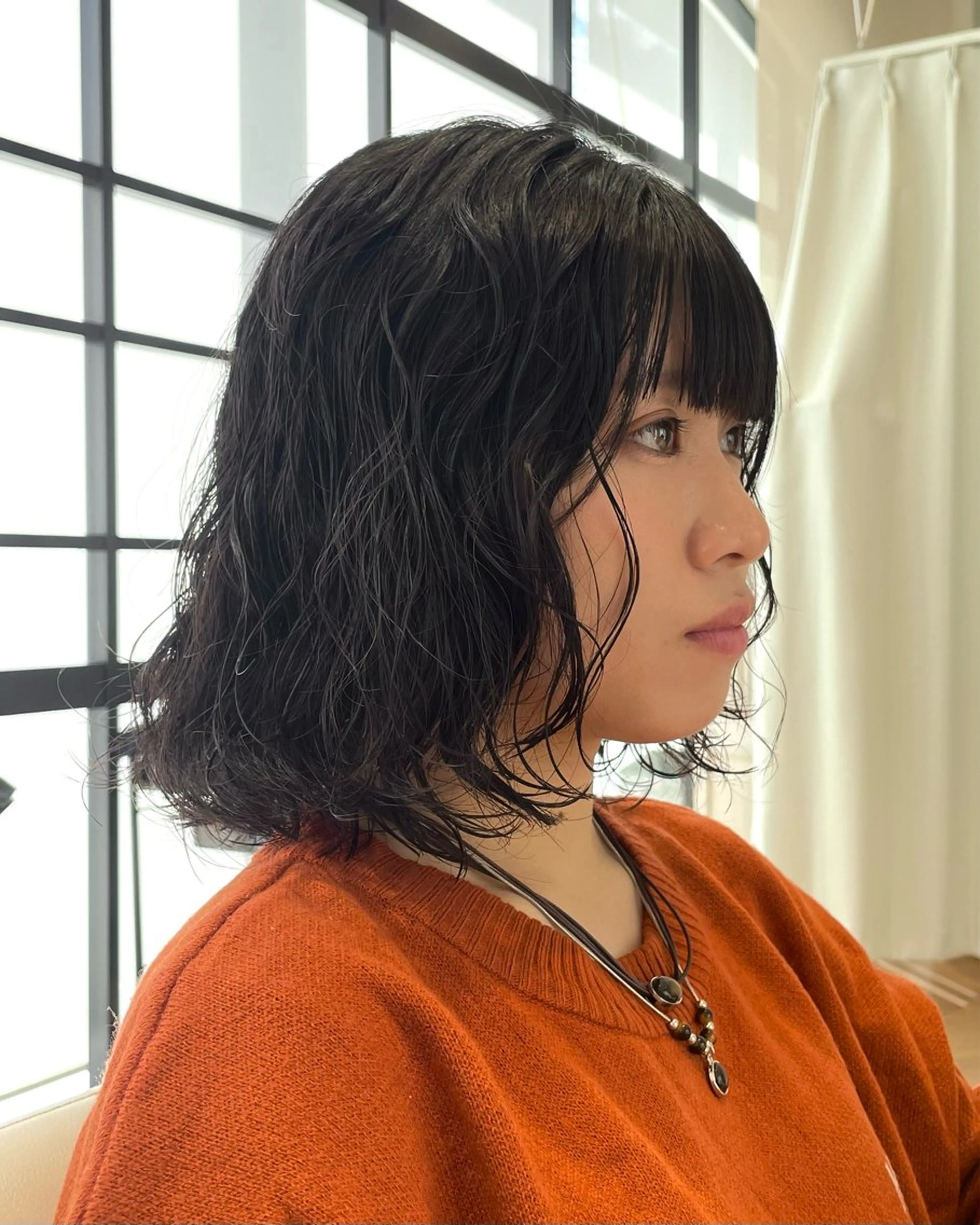 ミディアム パーマ カット パーマ ELLE salon サエのヘアスタイル