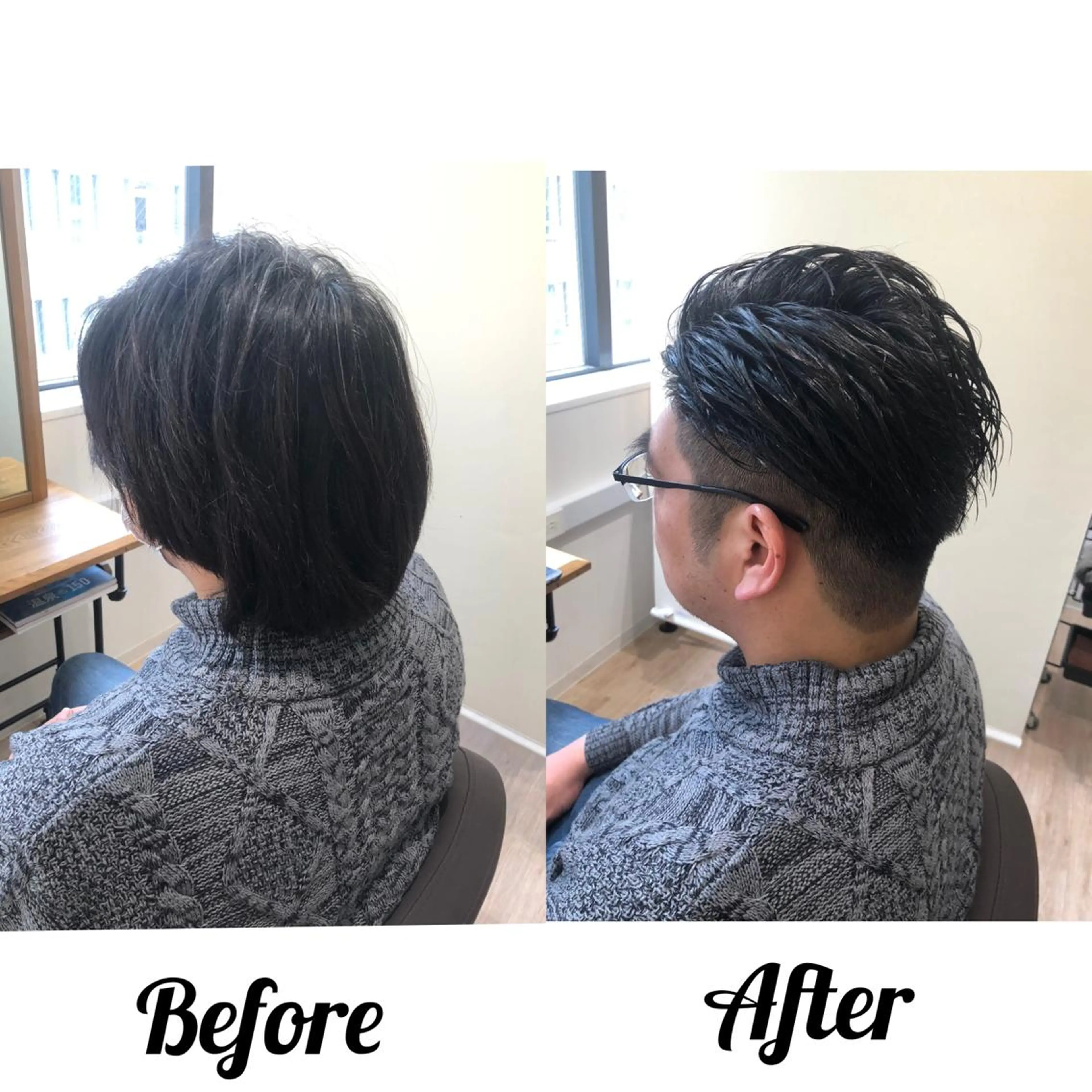 ショート カラー パーマ メンズ kiitos所属・関西センターパート メンズモデル募集のヘアスタイル