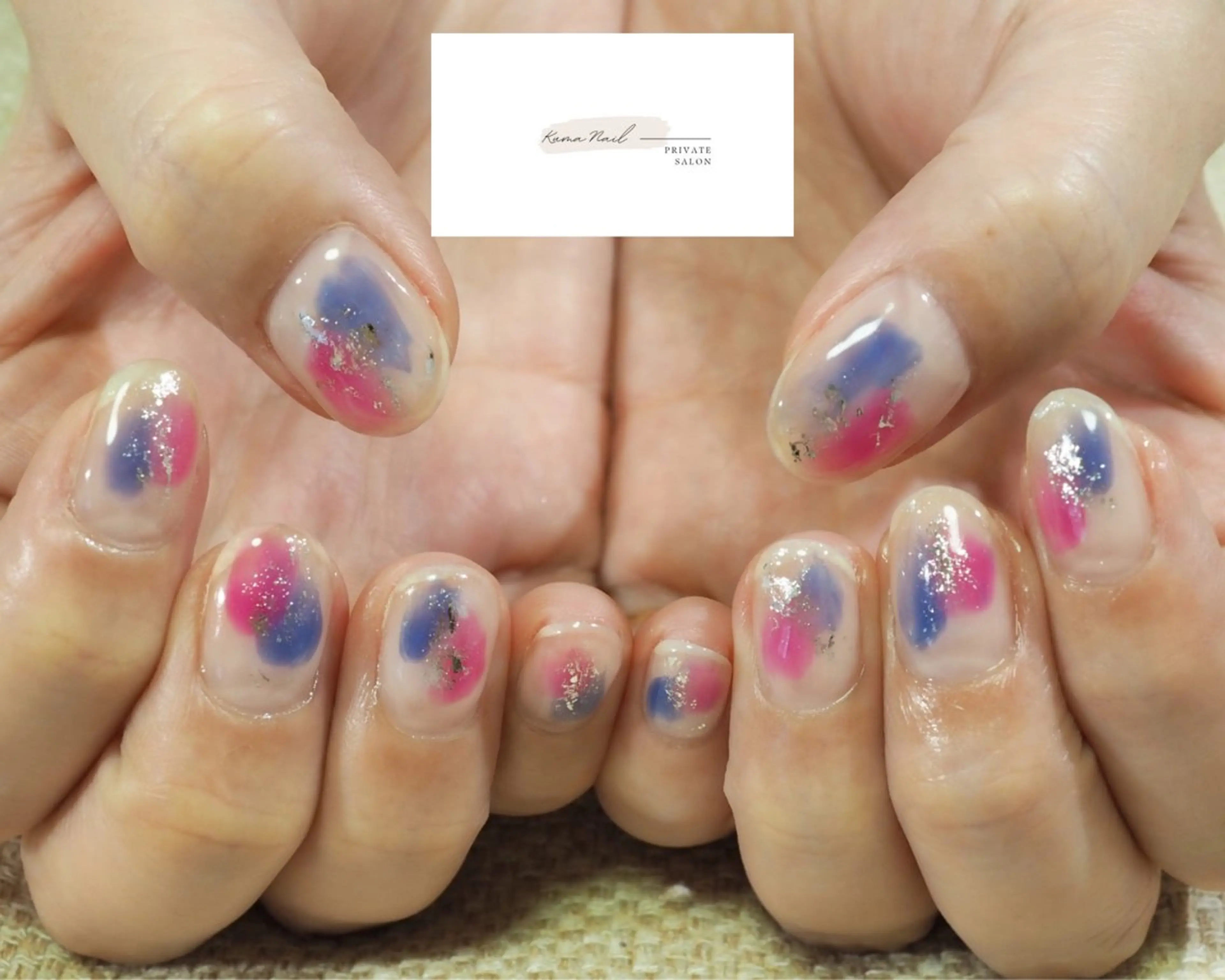 ネイル クリアネイル ニュアンスネイル ショートネイル シンプルネイル 夏ネイル 藤が丘/守山/長久手 Kuma Nailのネイルデザイン