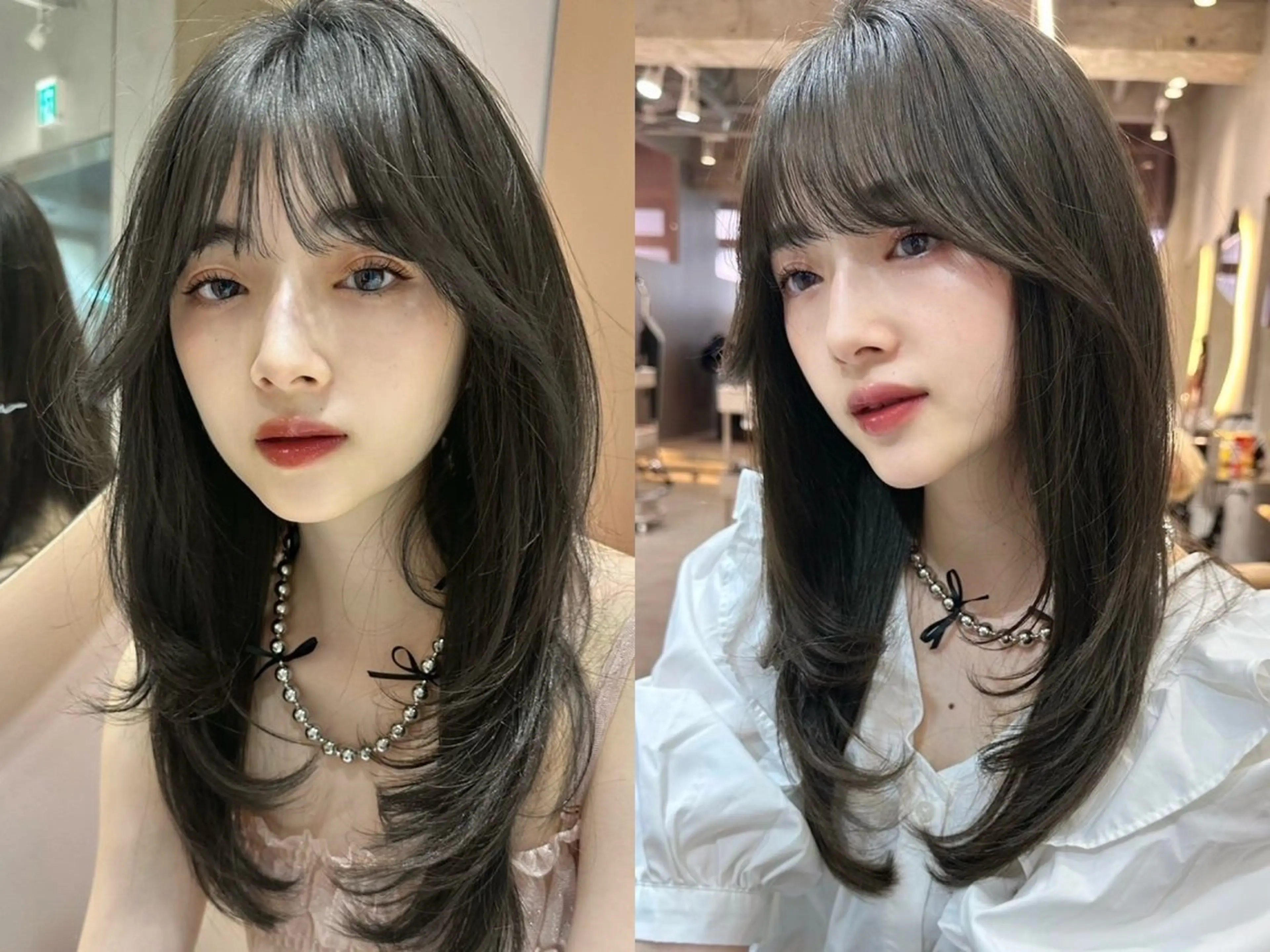 ロング カラー ヘアアレンジ カット ヘアカラー トリートメント ヘアセット 🇰🇷韓国ヘア 髪質改善yamatoのヘアスタイル