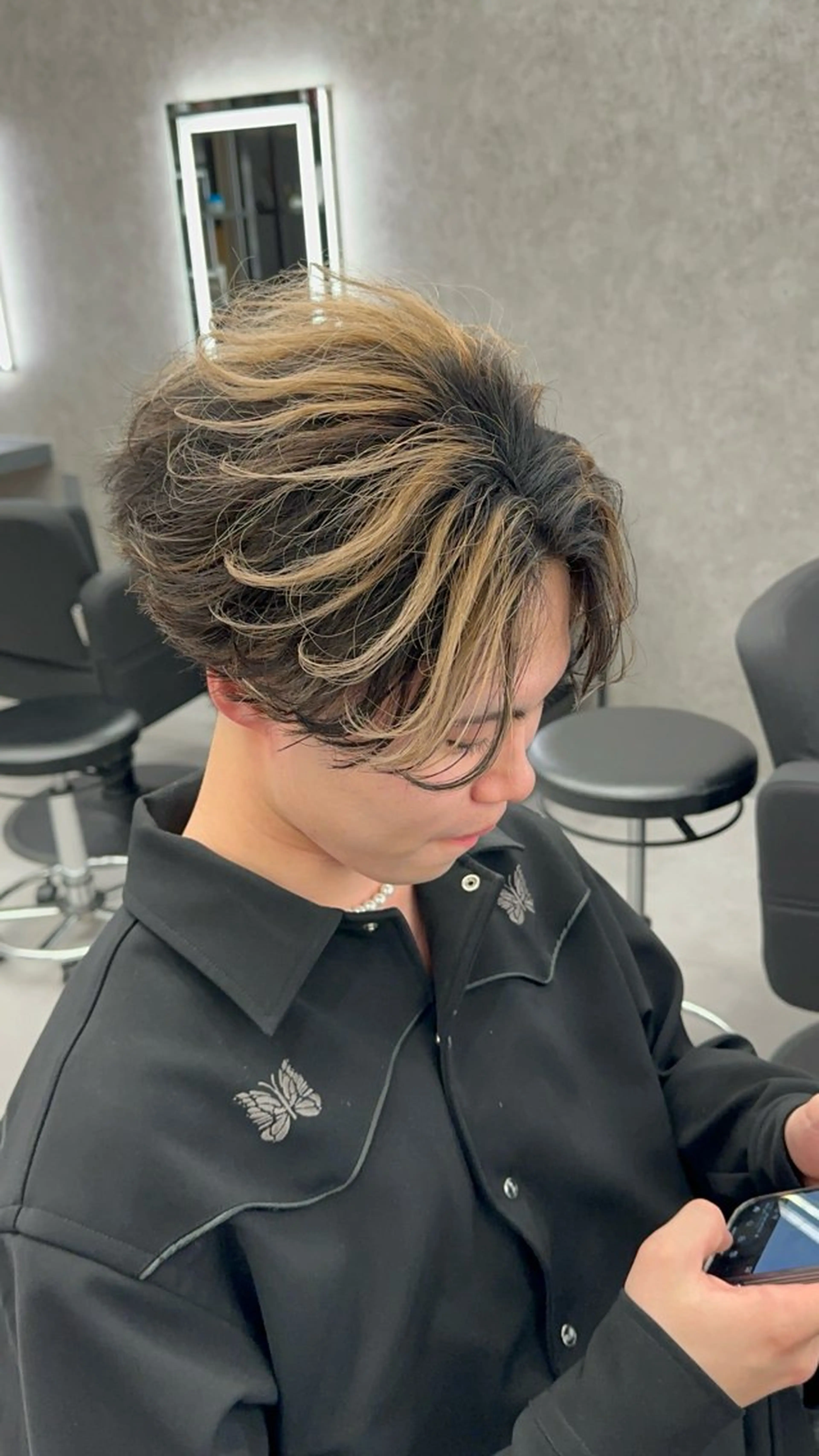 カラー パーマ メンズ メンズバレイヤージュ バレイヤージュ カット ヘアカラー 札幌メンズヘア指名 No.1光👑👑のヘアスタイル
