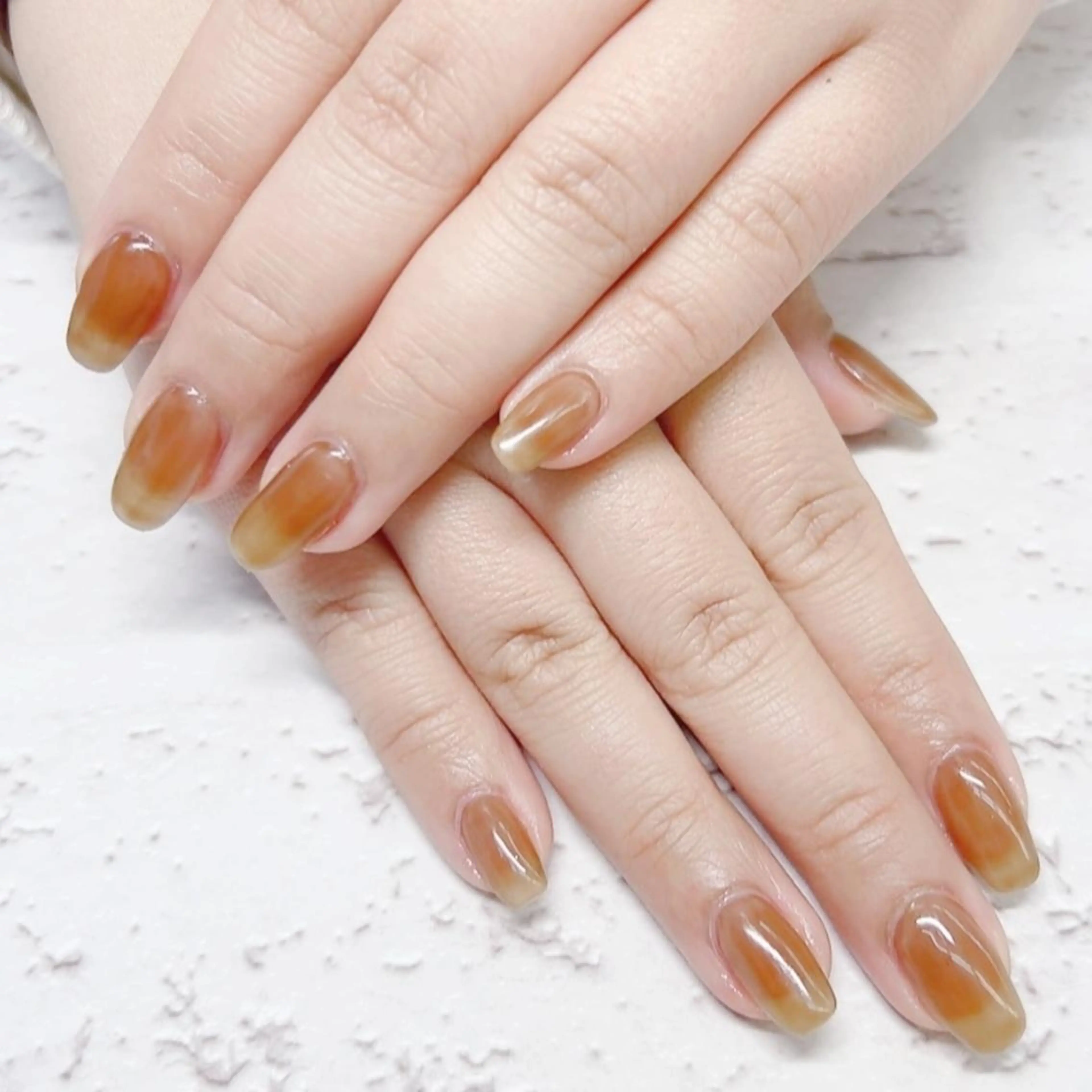 ネイル ブラウン ワンカラーネイル blanca🌼 Juri(東白楽)のネイルデザイン