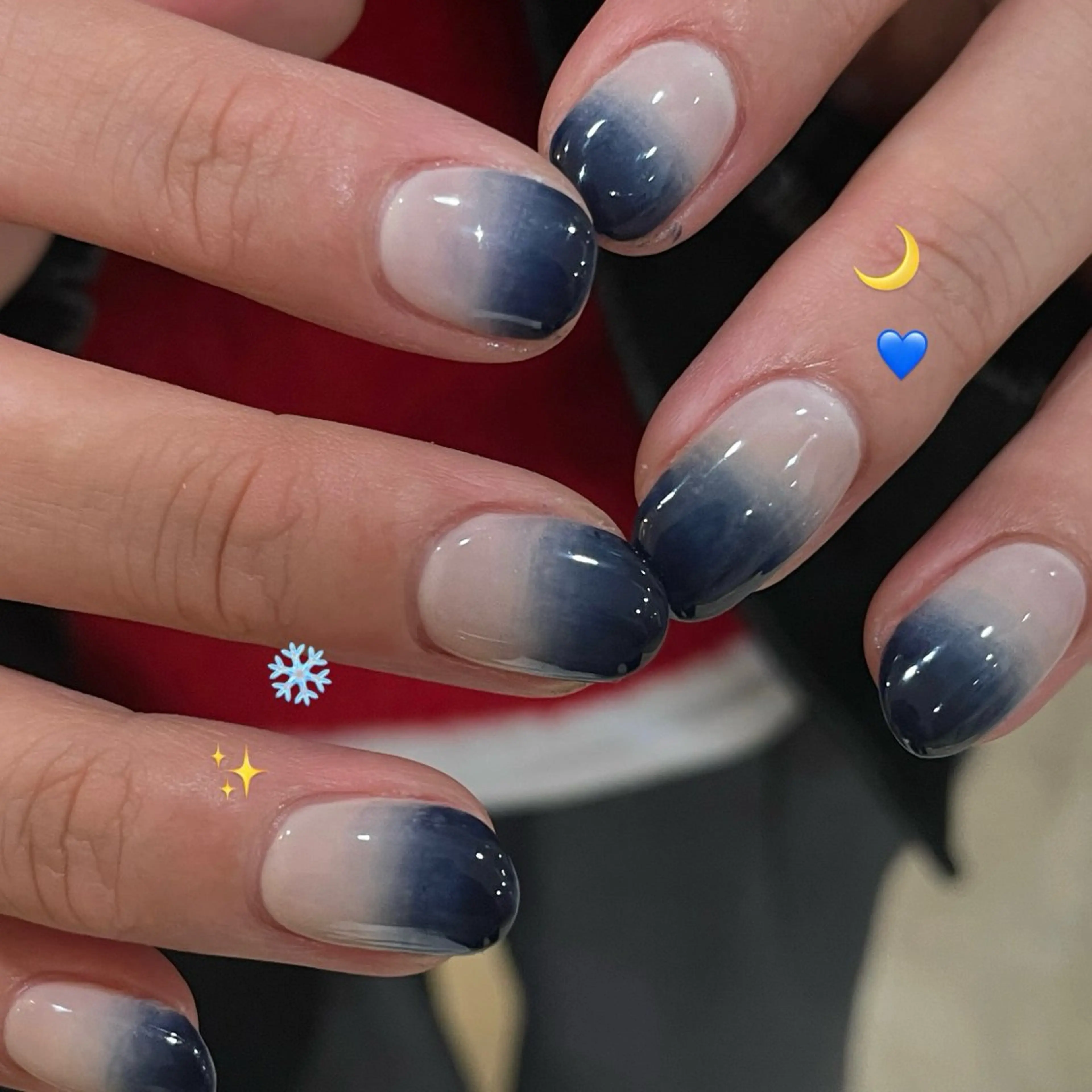 ネイル ネイビー ホワイト ハンドネイル you (ユウ)のネイルデザイン