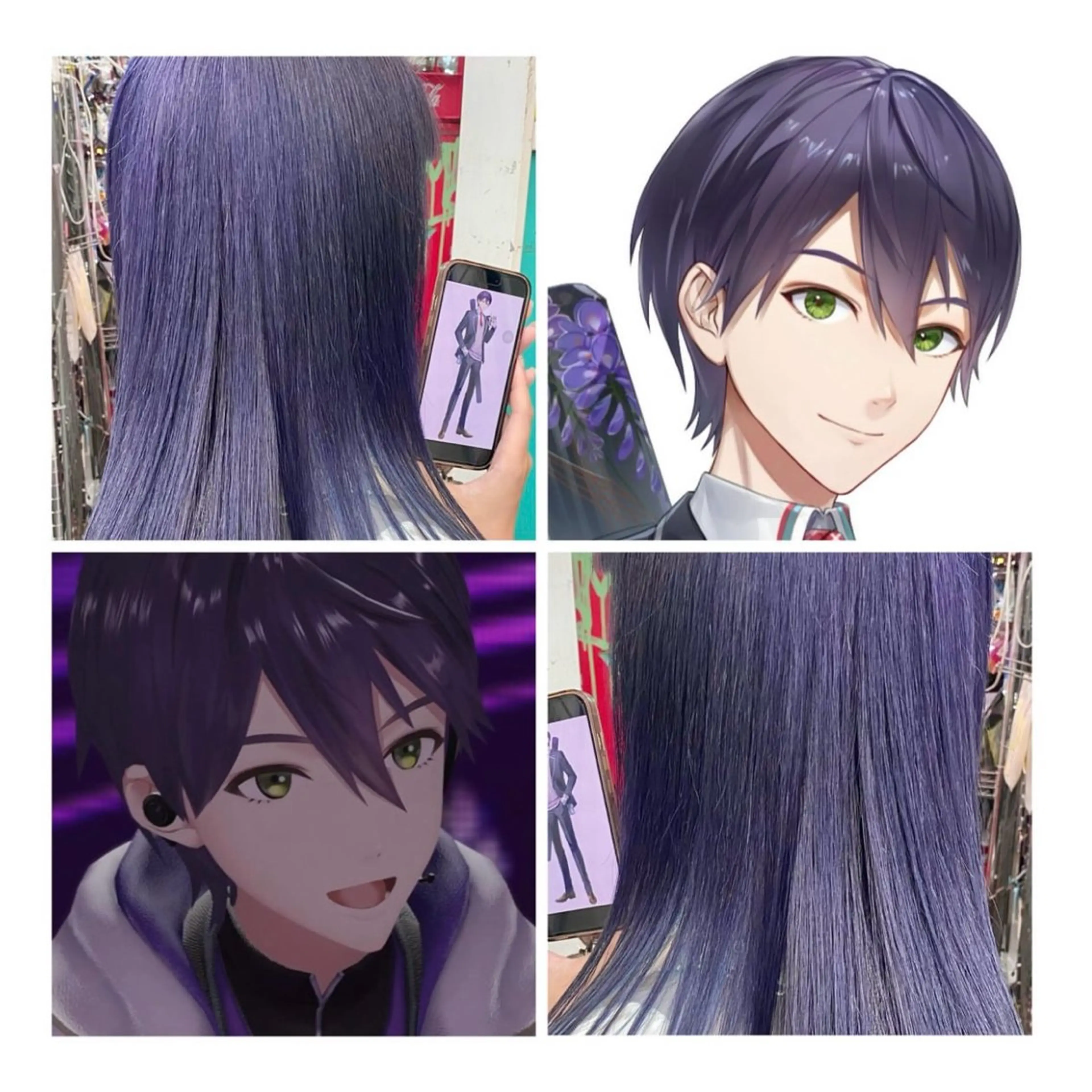 セミロング カラー ブリーチ ブルーカラー ブルーパープル パープルカラー ヘアカラー GARU-ガル-所属・TSUNO🦖 派手髪/オタク美容師のヘアスタイル