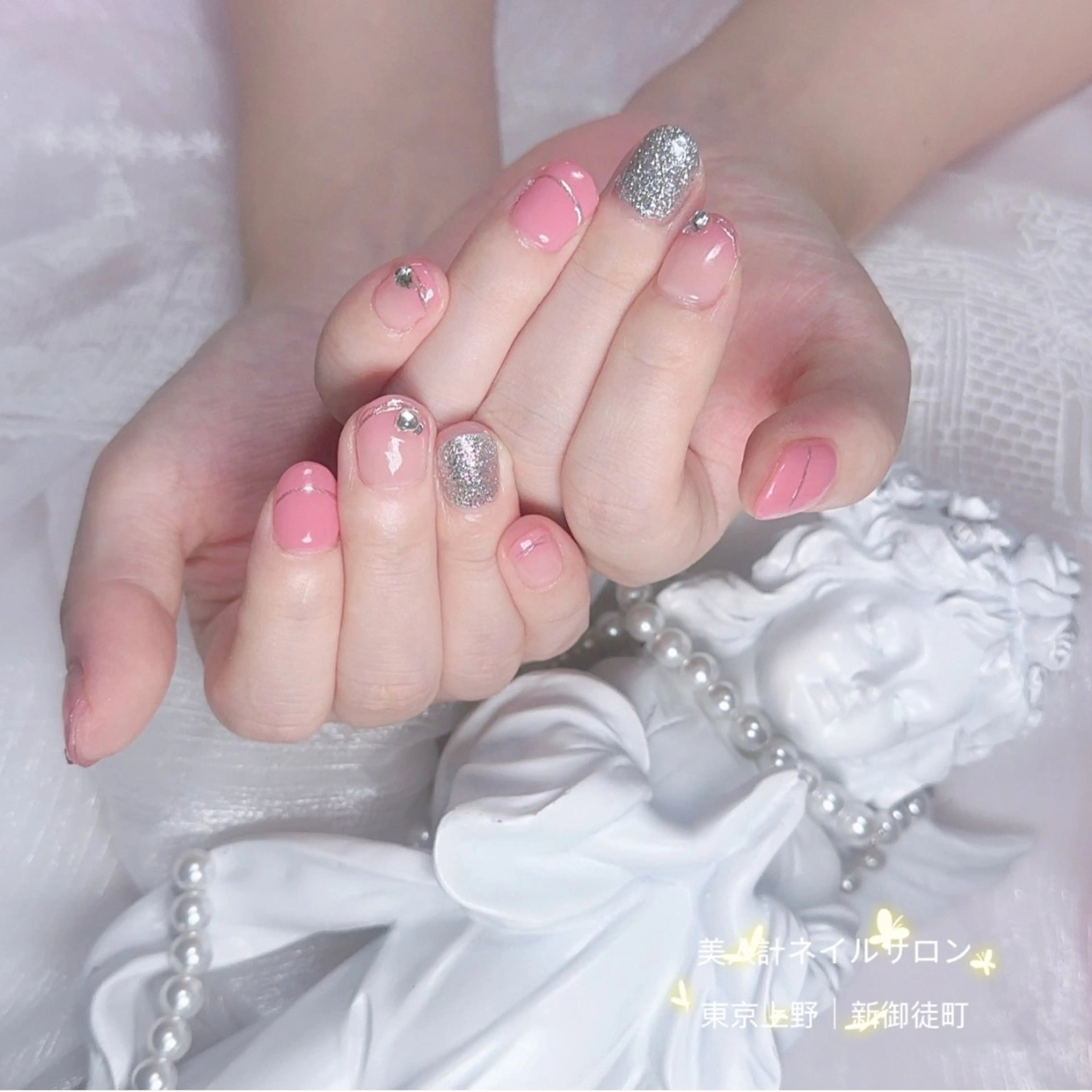 ネイル グラデーション ピンク シンプルネイル ハンドネイル 美人計ネイルサロン所属・中山 美月のネイルデザイン