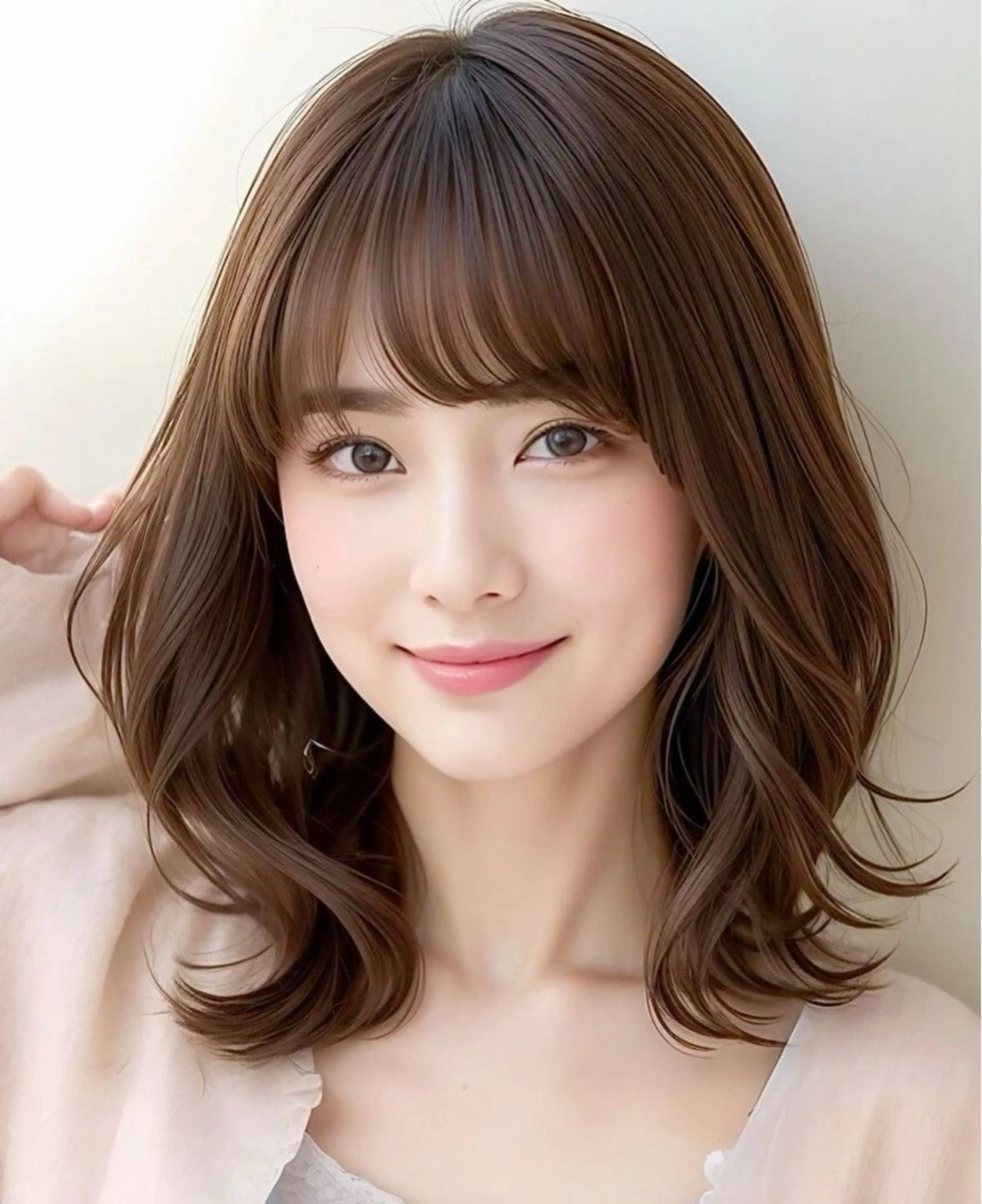 ミディアム カラー カット ヘアカラー 韓国風コテ巻きパーマ 北田陸斗🫧のヘアスタイル