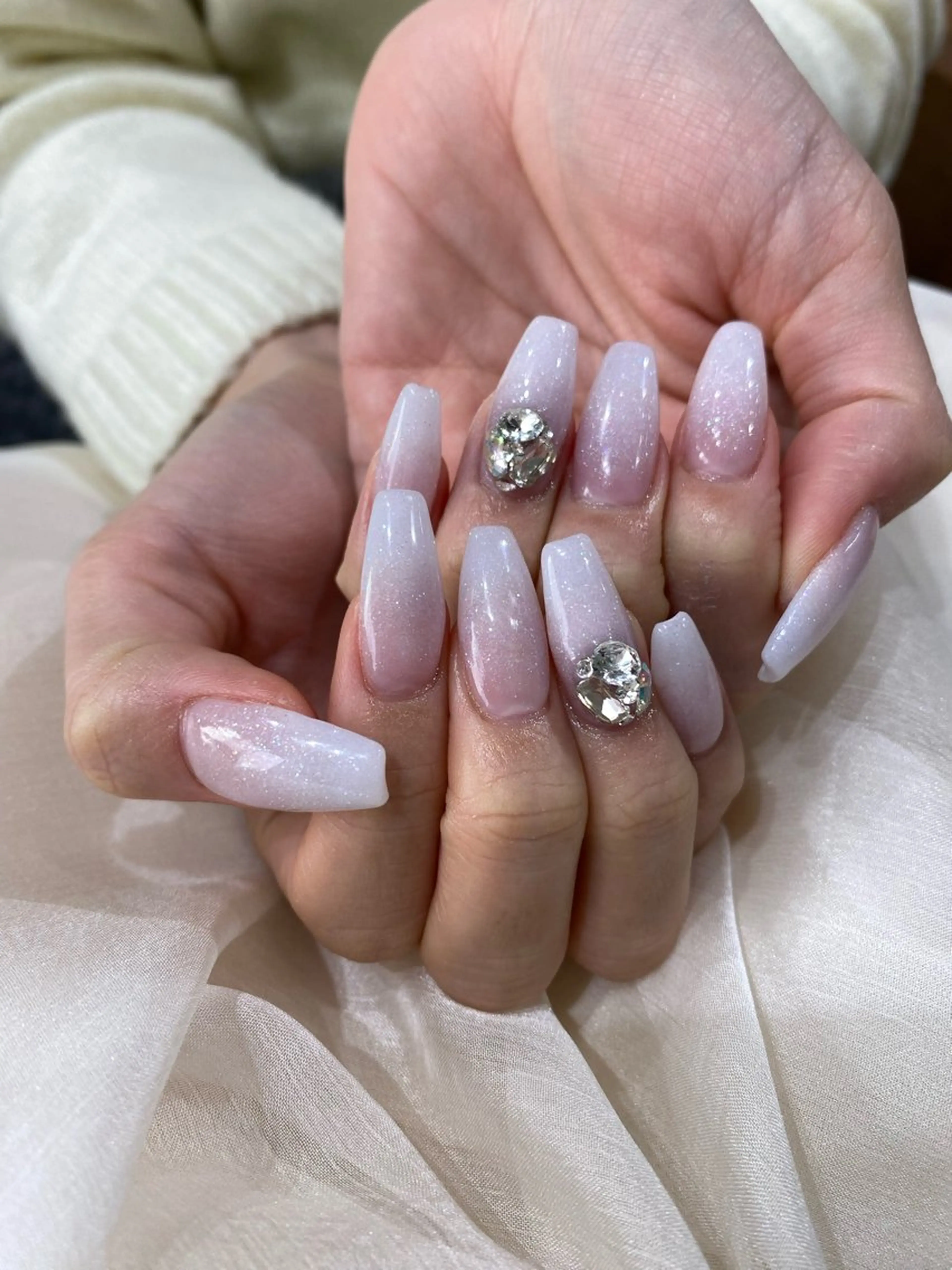 セミロング ハンドネイル Nail  R💫 naoのネイルデザイン