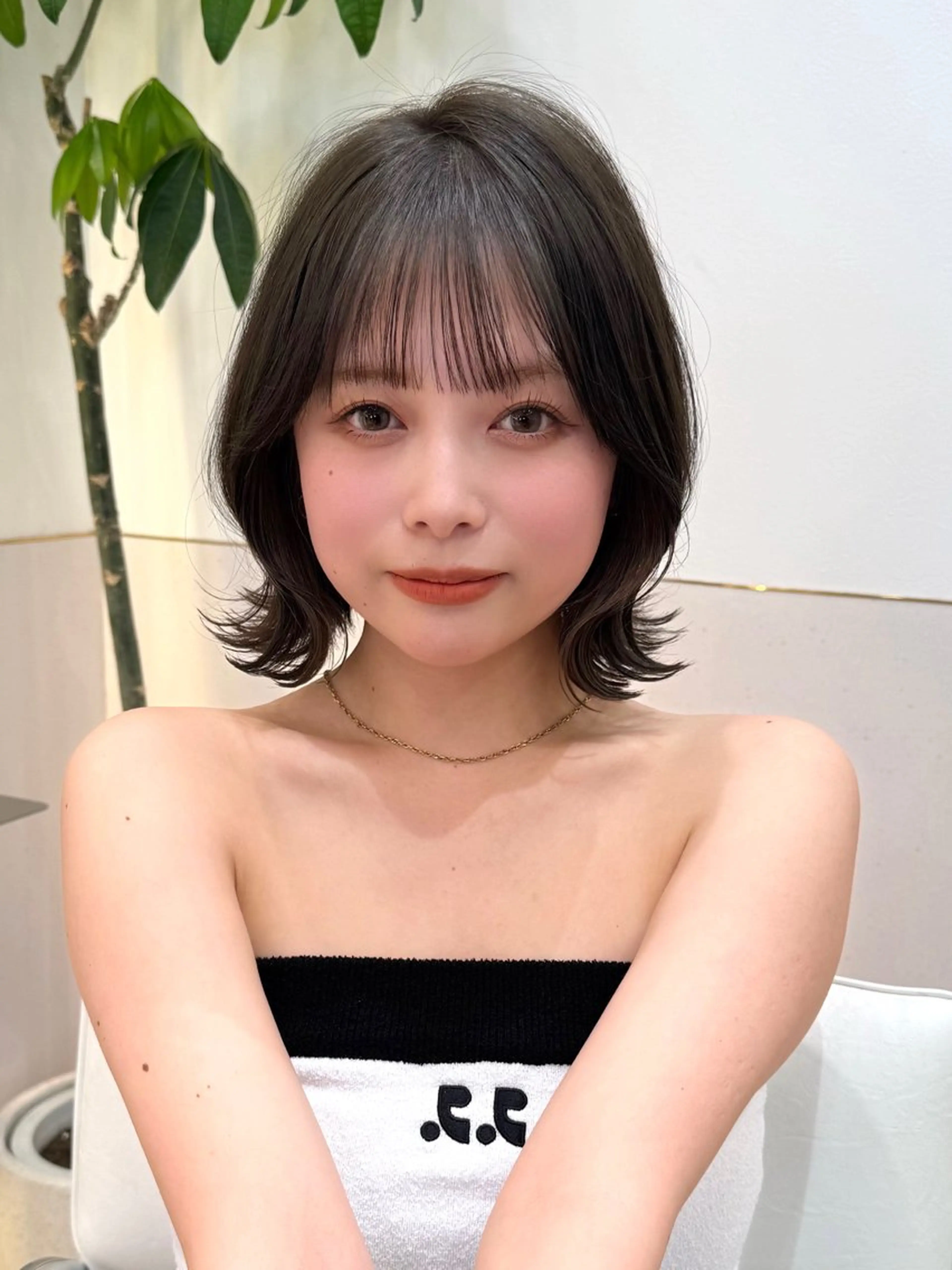 ミディアム カット ヘアカラー トリートメント 新宿/髪質改善/艶髪 韓国ヘア/大重聖斗のヘアスタイル