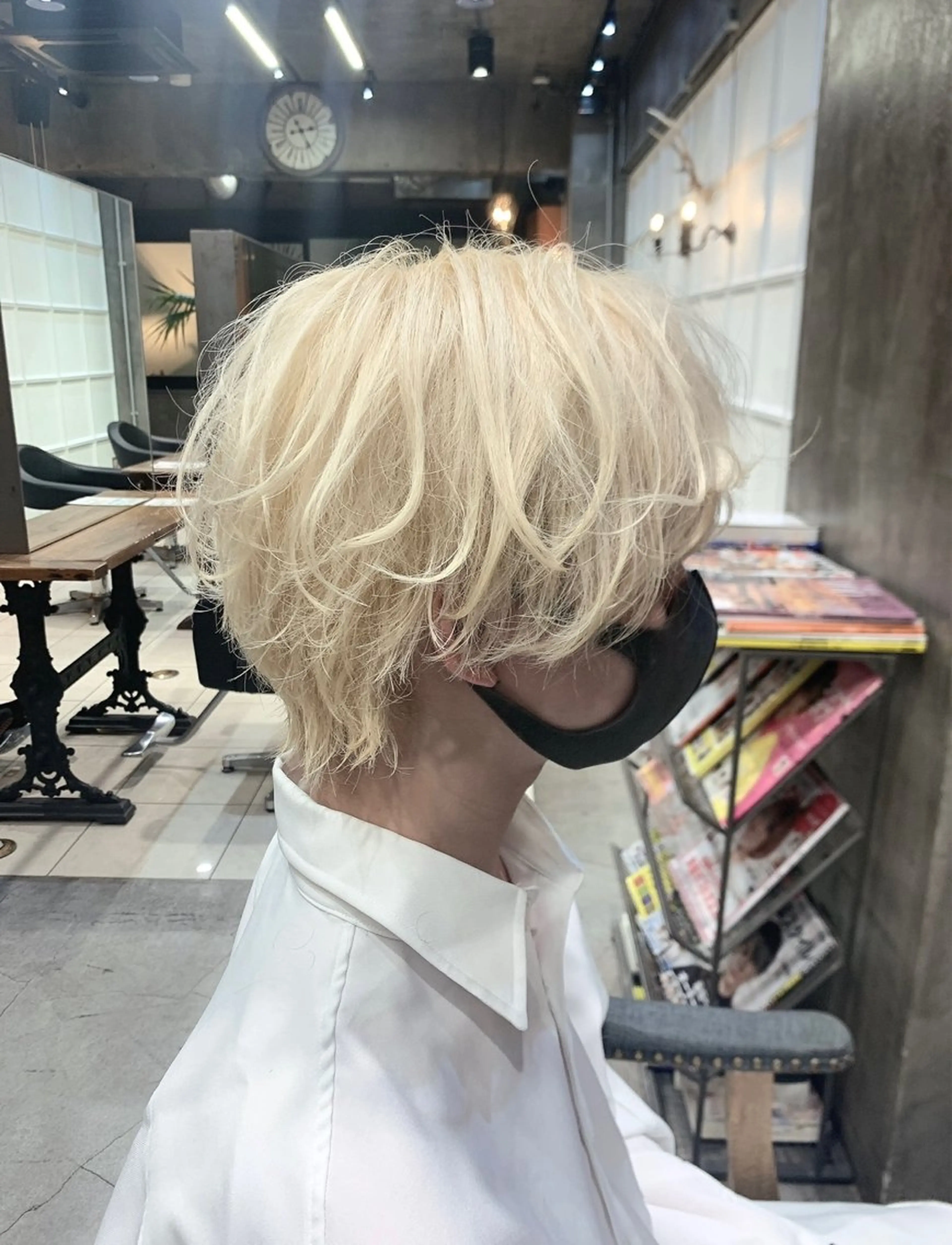 カラー メンズ マッシュウルフ マッシュ メンズウルフカット ブロンド ホワイトブロンド ヘアカラー GO TODAY 原宿本店所属・🎁再現性を大事に /DAIKIのヘアスタイル