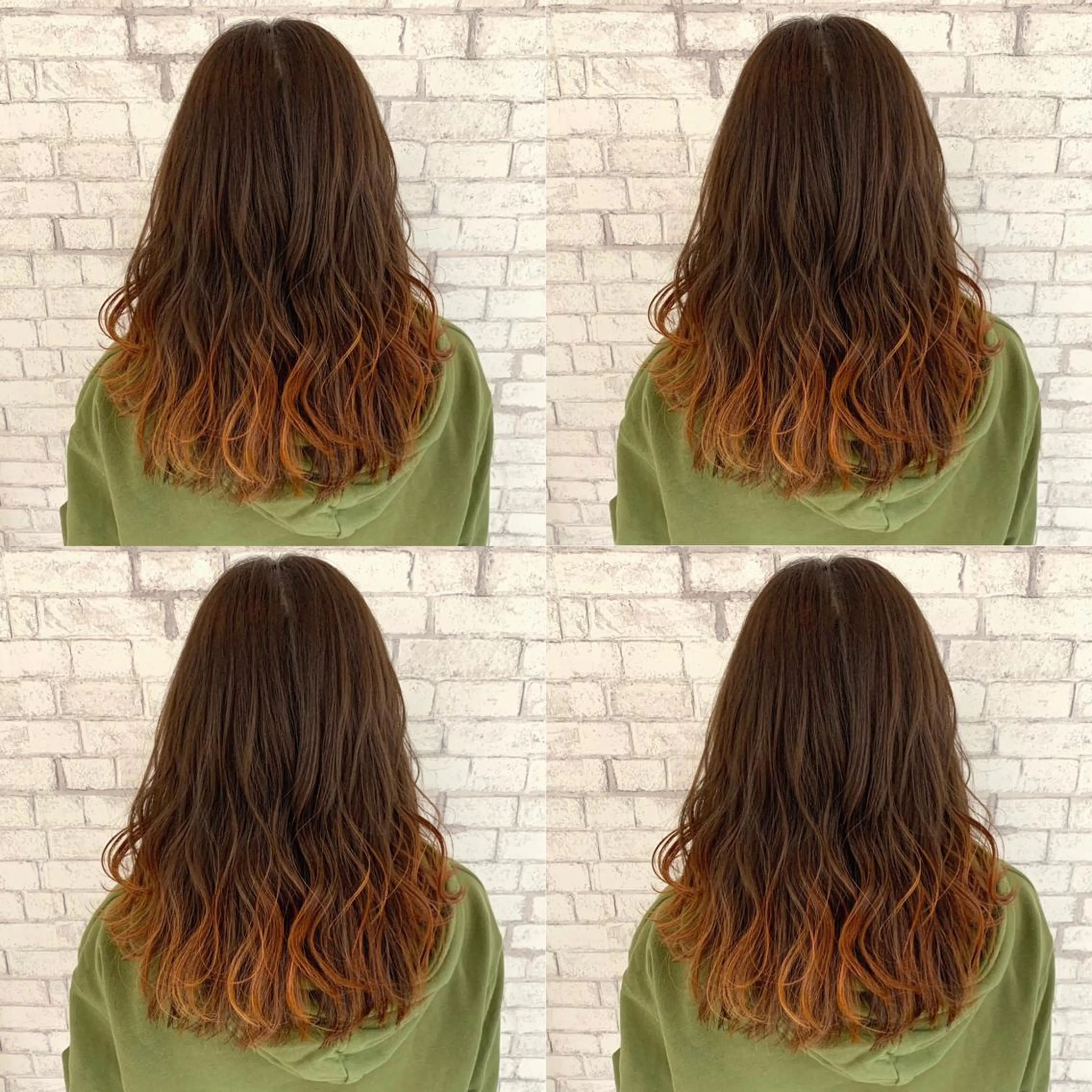 ミディアム カラー ベージュカラー ブリーチ オレンジ オレンジベージュ カット ヘアカラー ダメージレスカラー /透明感カラー 上長のヘアスタイル