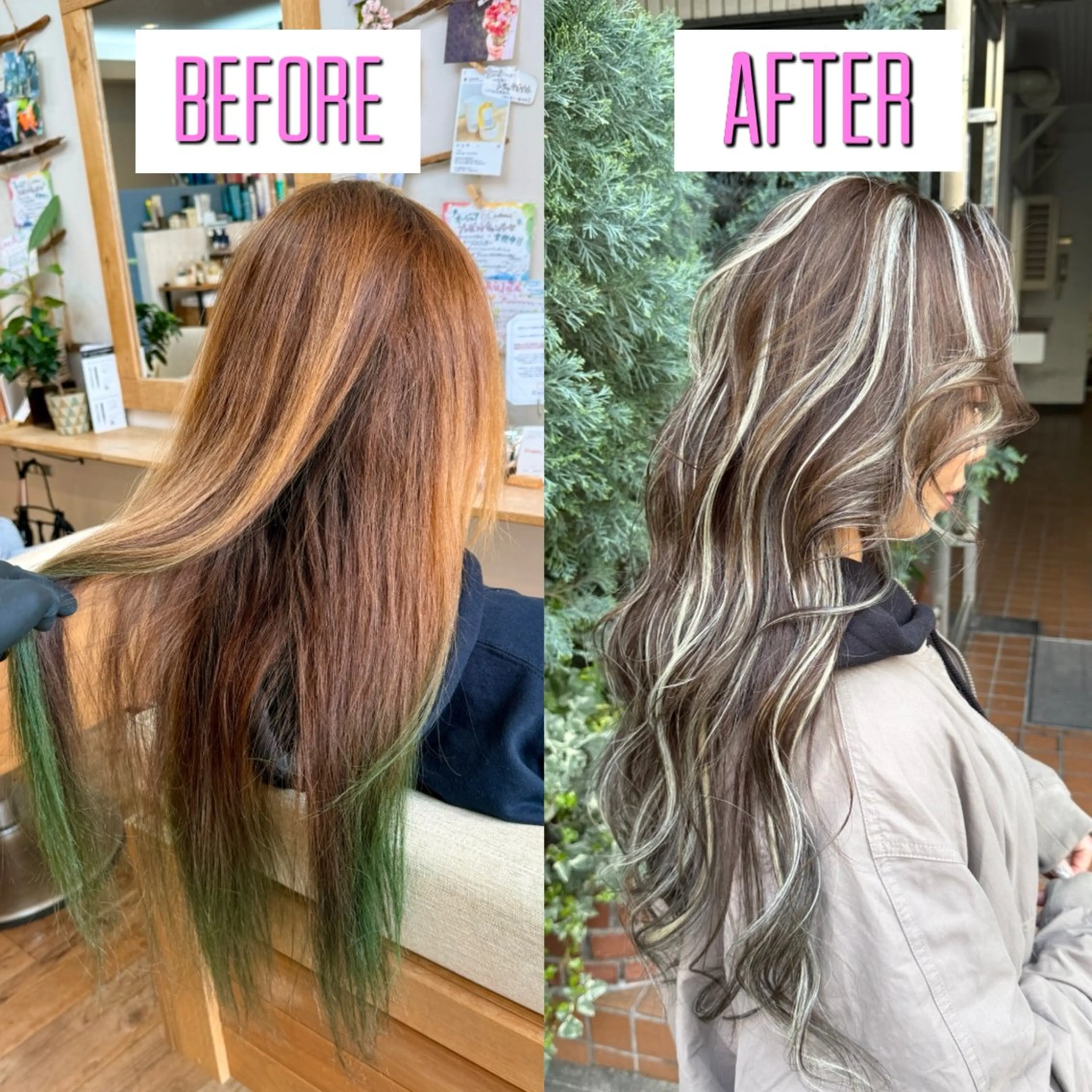ロング カラー ハイライトカラー ハイライト ヘアカラー トリートメント Cure2所属・🌈白いハイライト 🌈 🐶ノザワ🐶のヘアスタイル