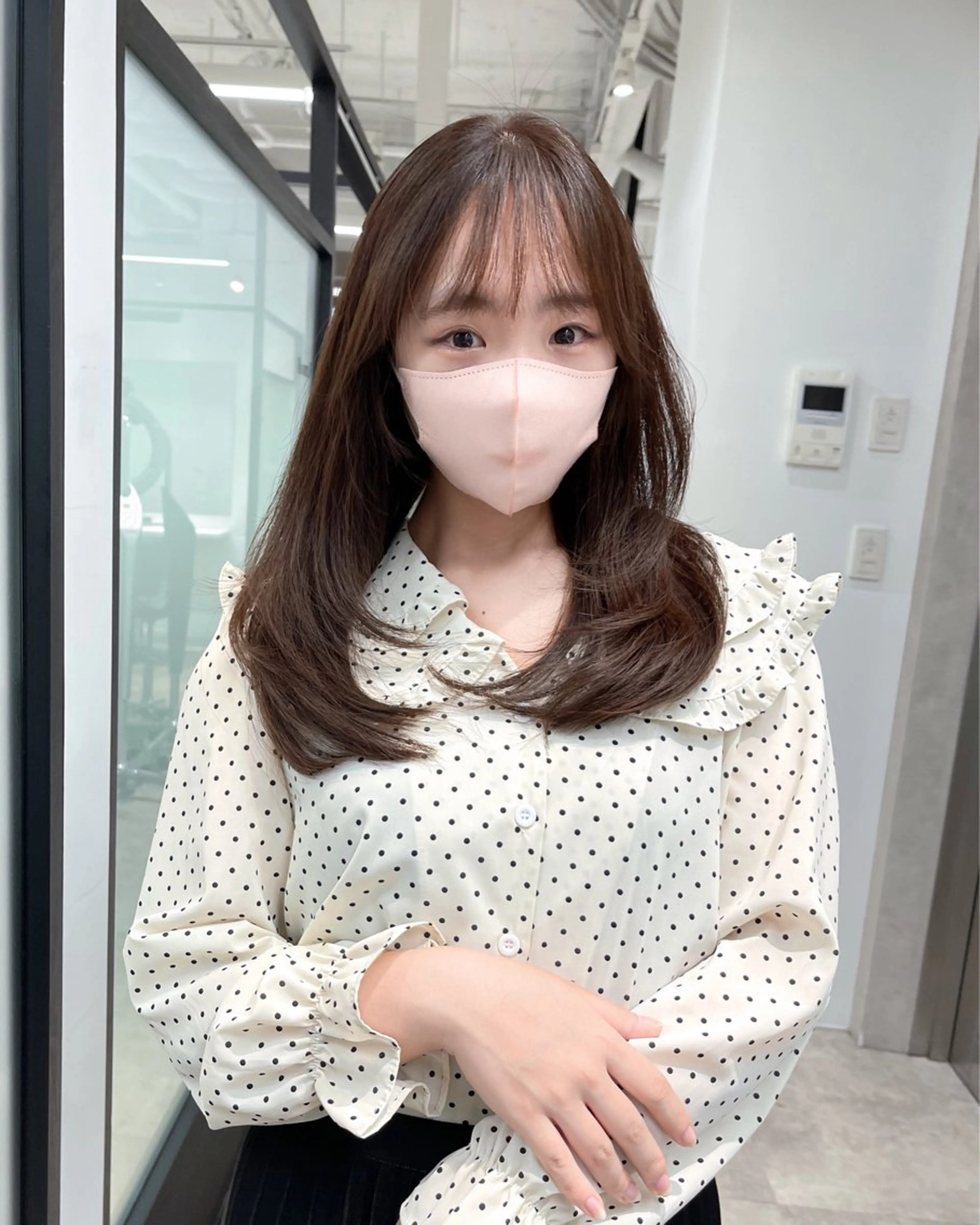 セミロング 韓国風ヘア レイヤーカット カット ヘアカラー トリートメント 韓国レイヤーカット 髪質改善▫️水野有真のヘアスタイル