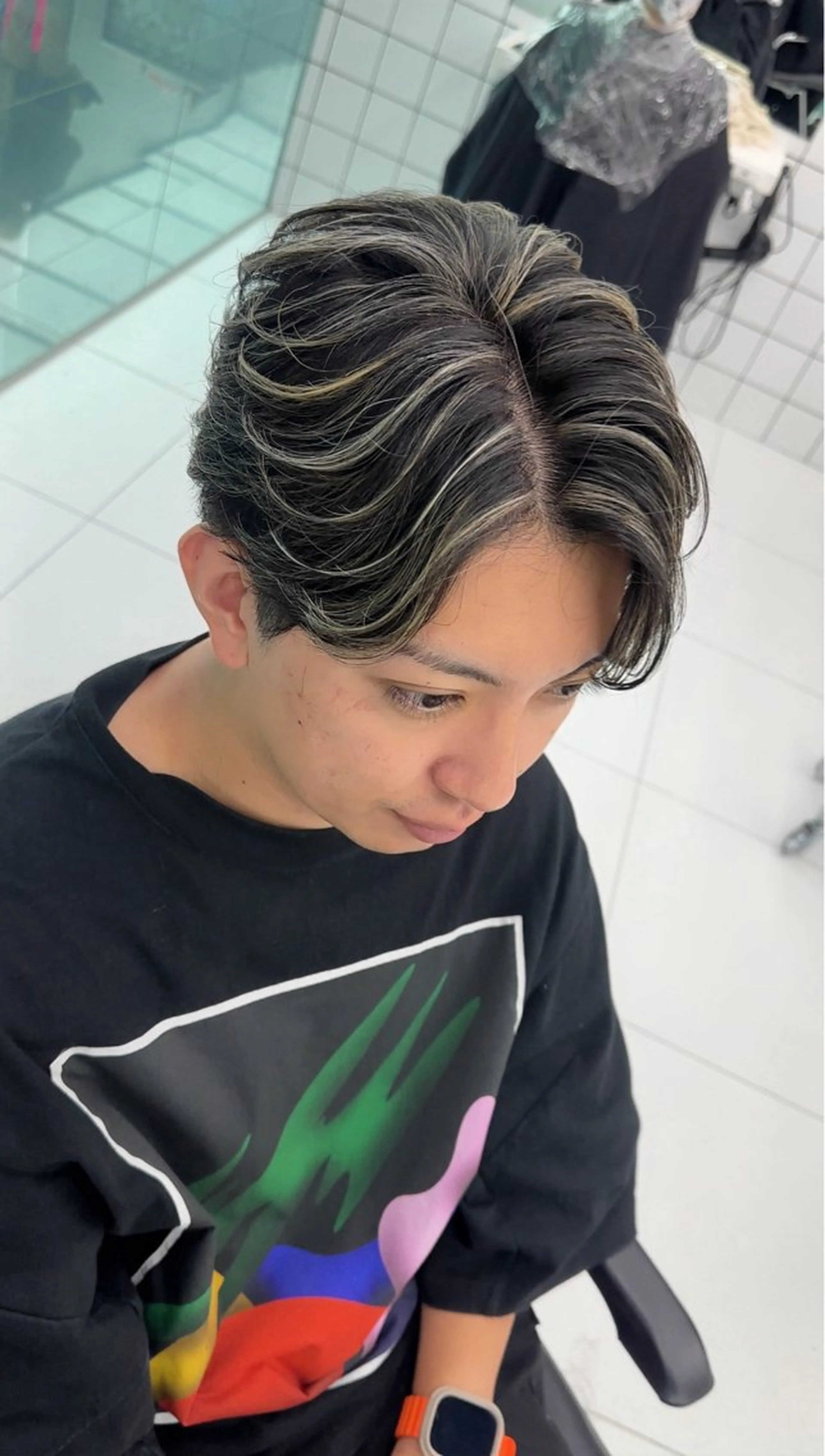 メンズ メンズハイライト メンズメッシュ カット ヘアカラー 白髪ぼかしメッシュ/ 大人メッシュ/ゆうとのヘアスタイル