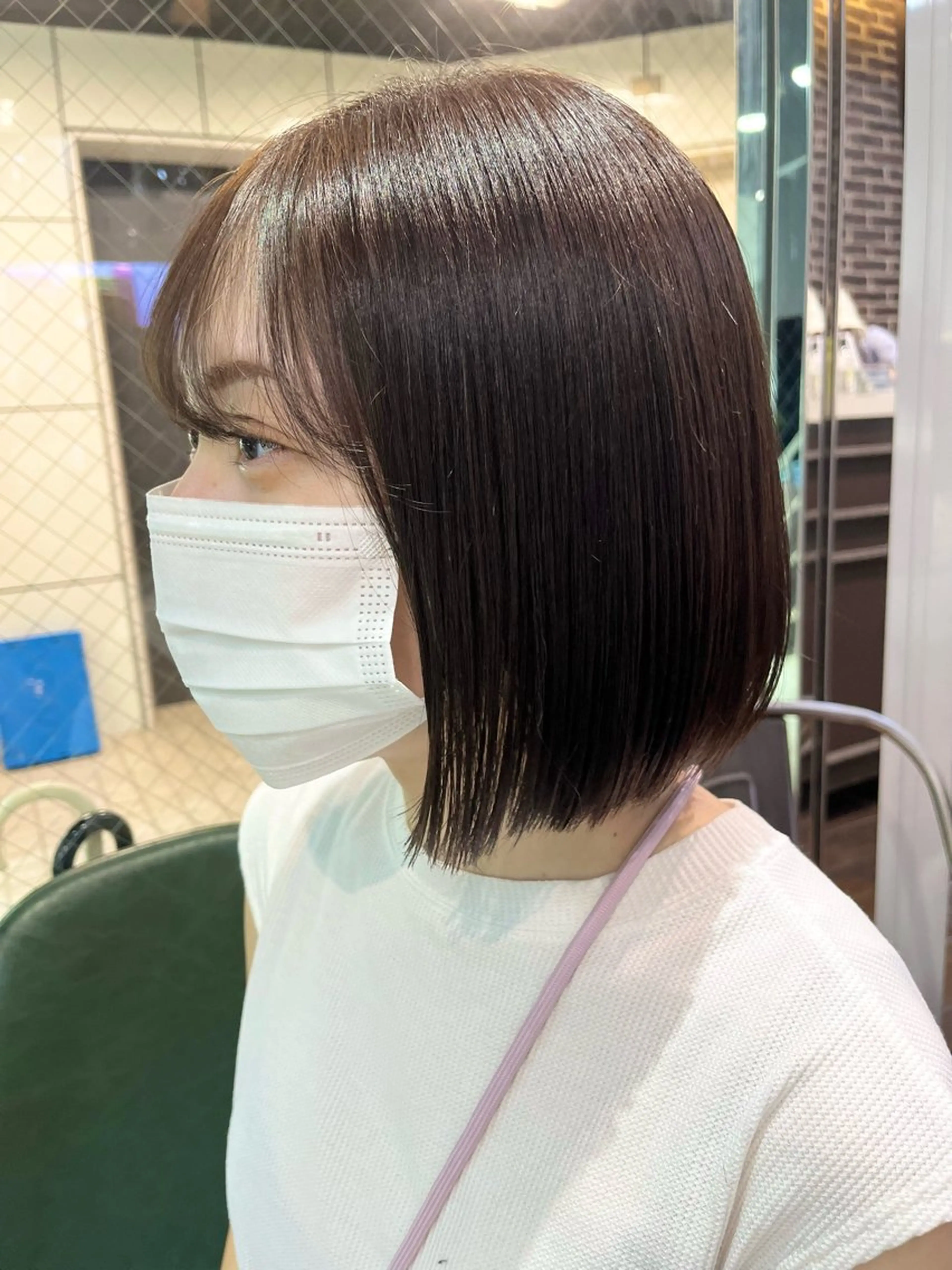 ショート ボブ 顔周りカット 髪質改善 カット トリートメント 透明感カラー こだわりカットあさみのヘアスタイル