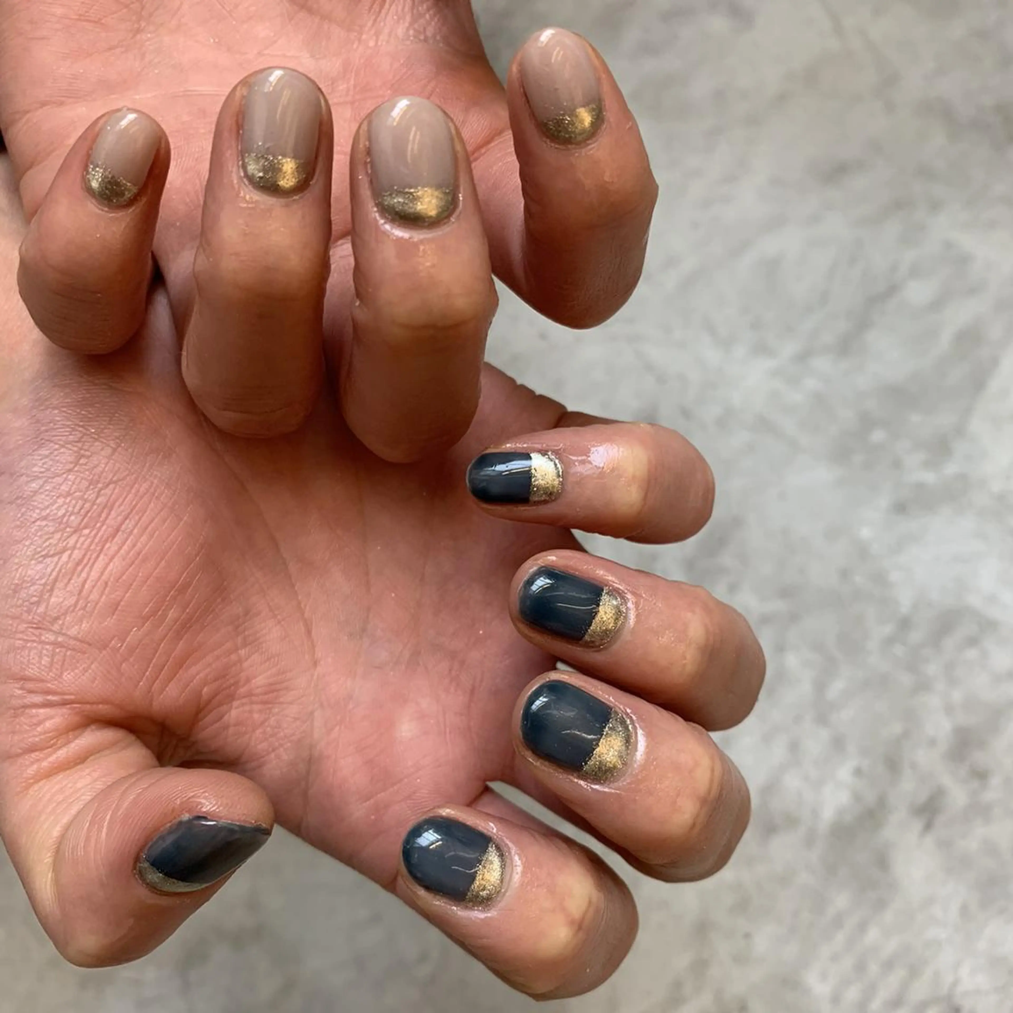 ネイル ブルー フレンチネイル ジェルネイル ミラーネイル ニュアンスネイル Ca rinaのネイルデザイン