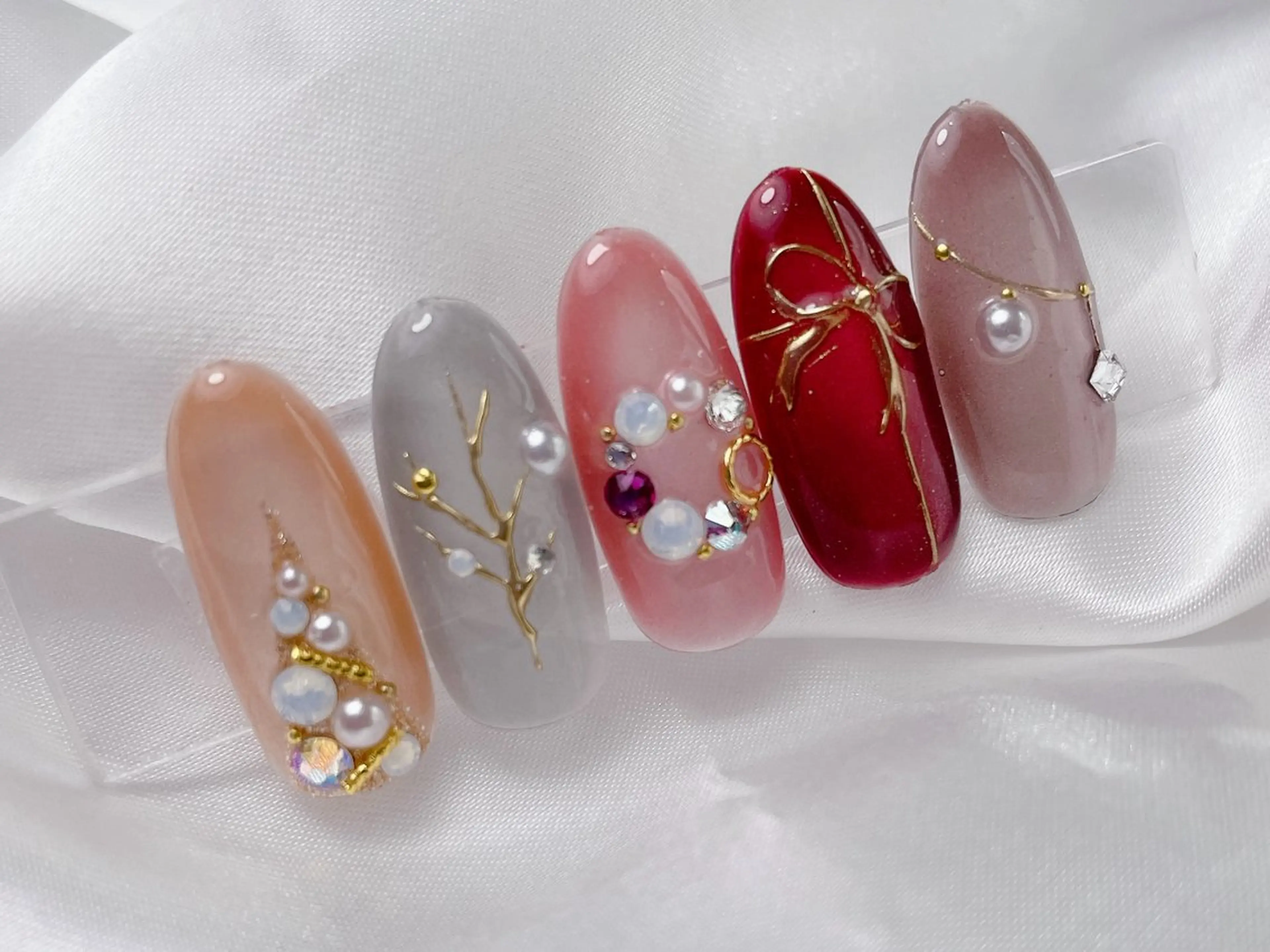 ネイル 冬ネイル クリスマス ハンドネイル M nail所属・M nailのネイルデザイン