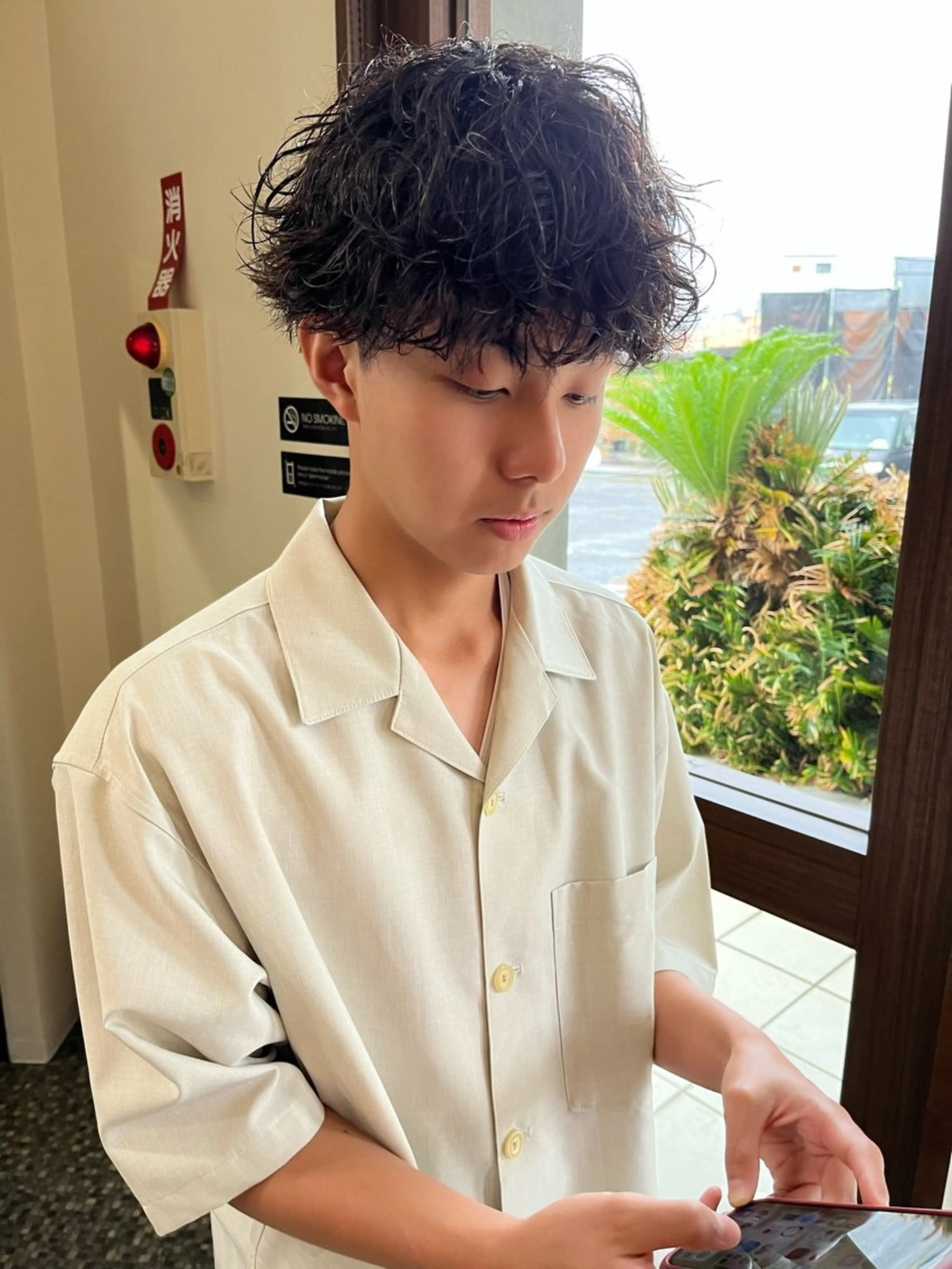 ショート パーマ メンズ メンズパーマ カット パーマ 権 燦易のヘアスタイル