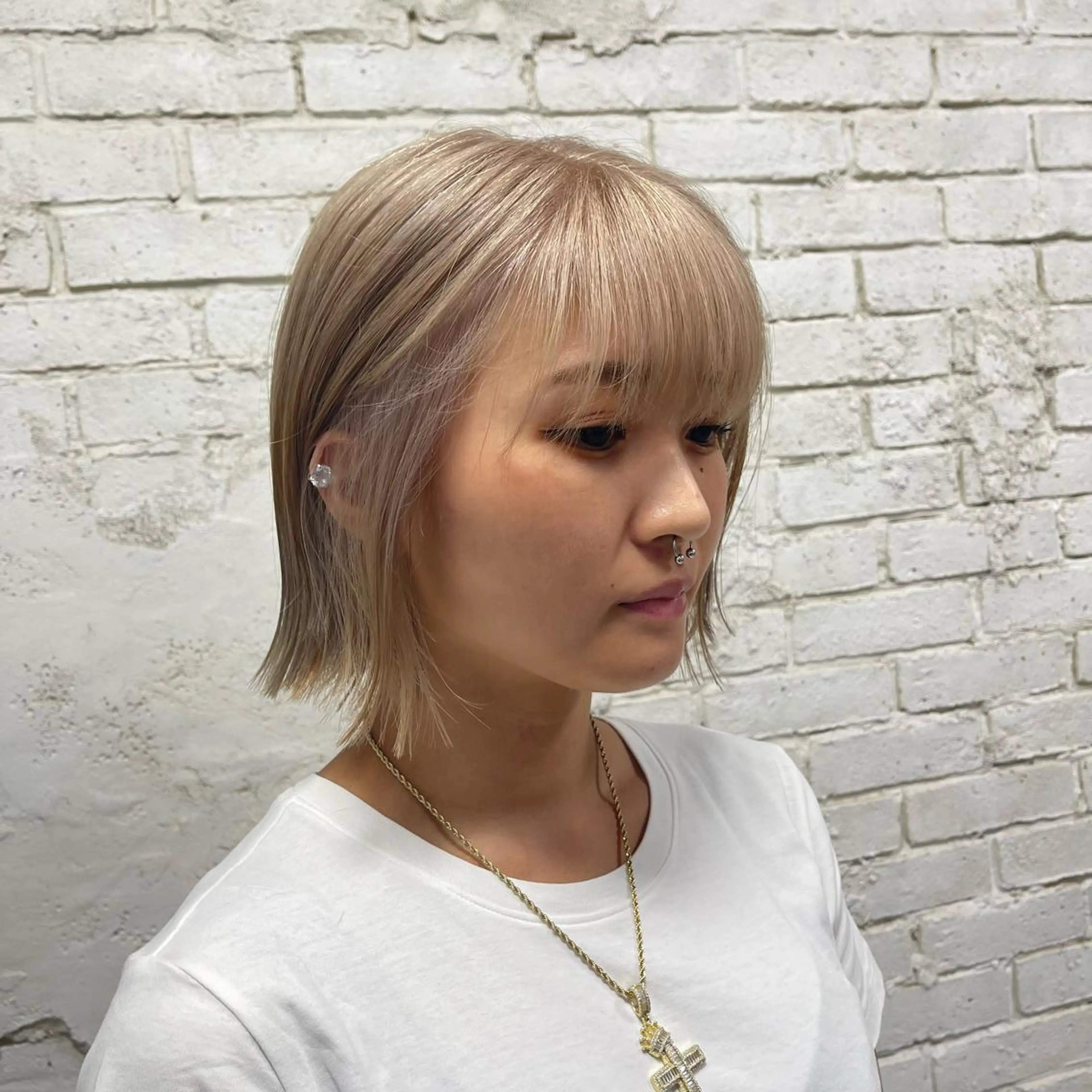 ショート カラー ヘアカラー トリートメント lunty miichiのヘアスタイル