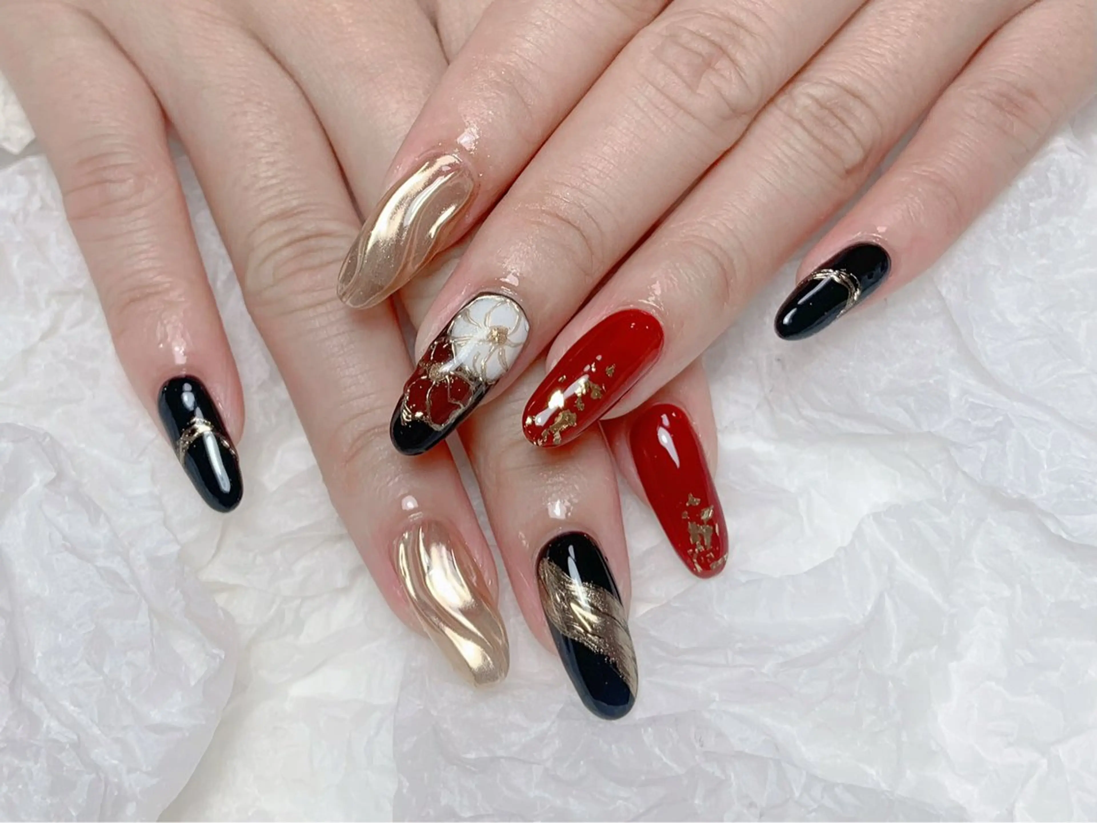 ネイル オーロラネイル チークネイル 成人式 フレンチネイル ジェルネイル ハンドネイル Nail Jolie所属・Nail Jolieのネイルデザイン