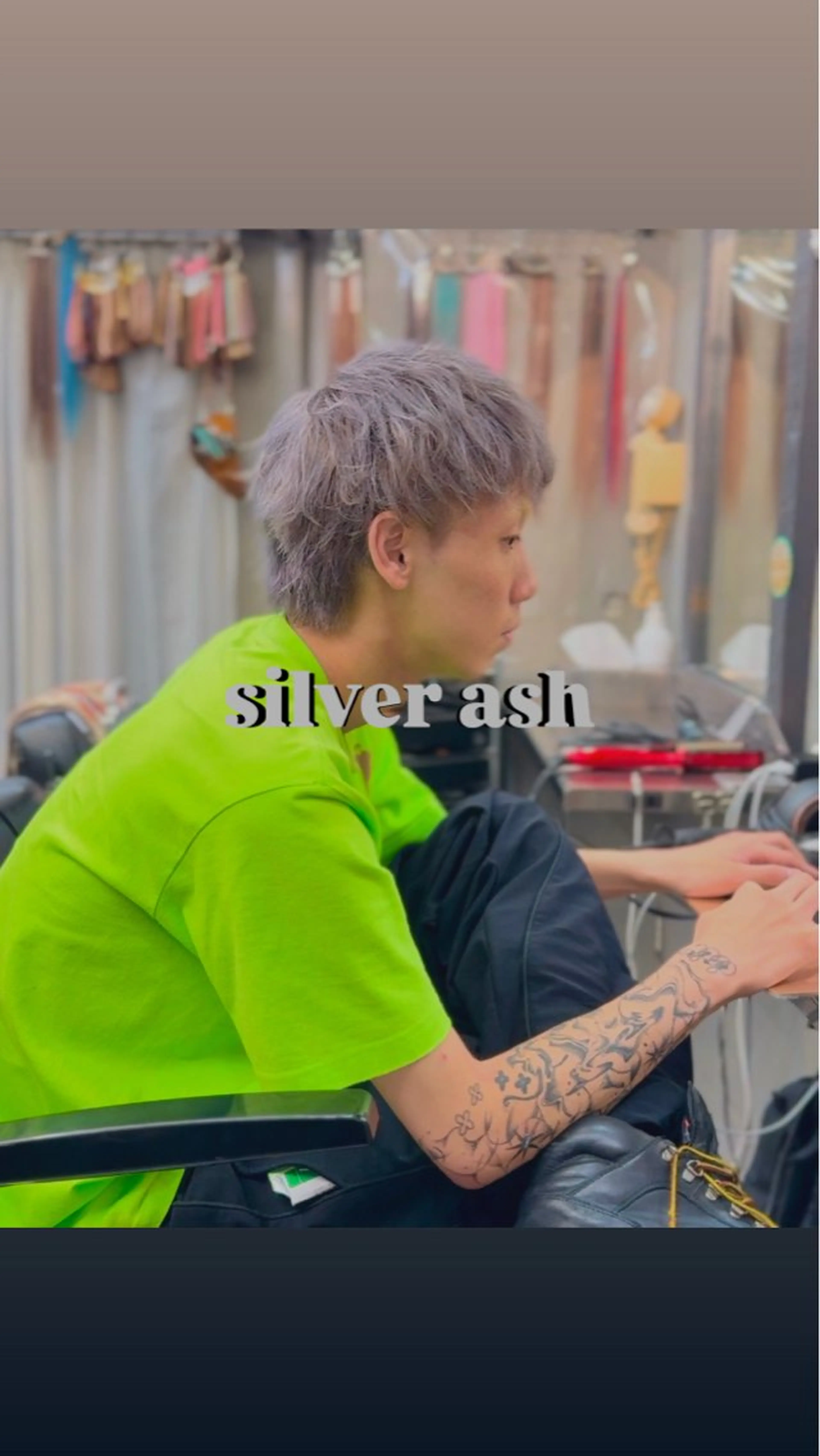 ショート カラー メンズ メンズブリーチ アッシュ ブリーチ シルバー シルバーアッシュ ヘアカラー TNB tokyo所属・パーマ・カット渋谷 トモヤのヘアスタイル