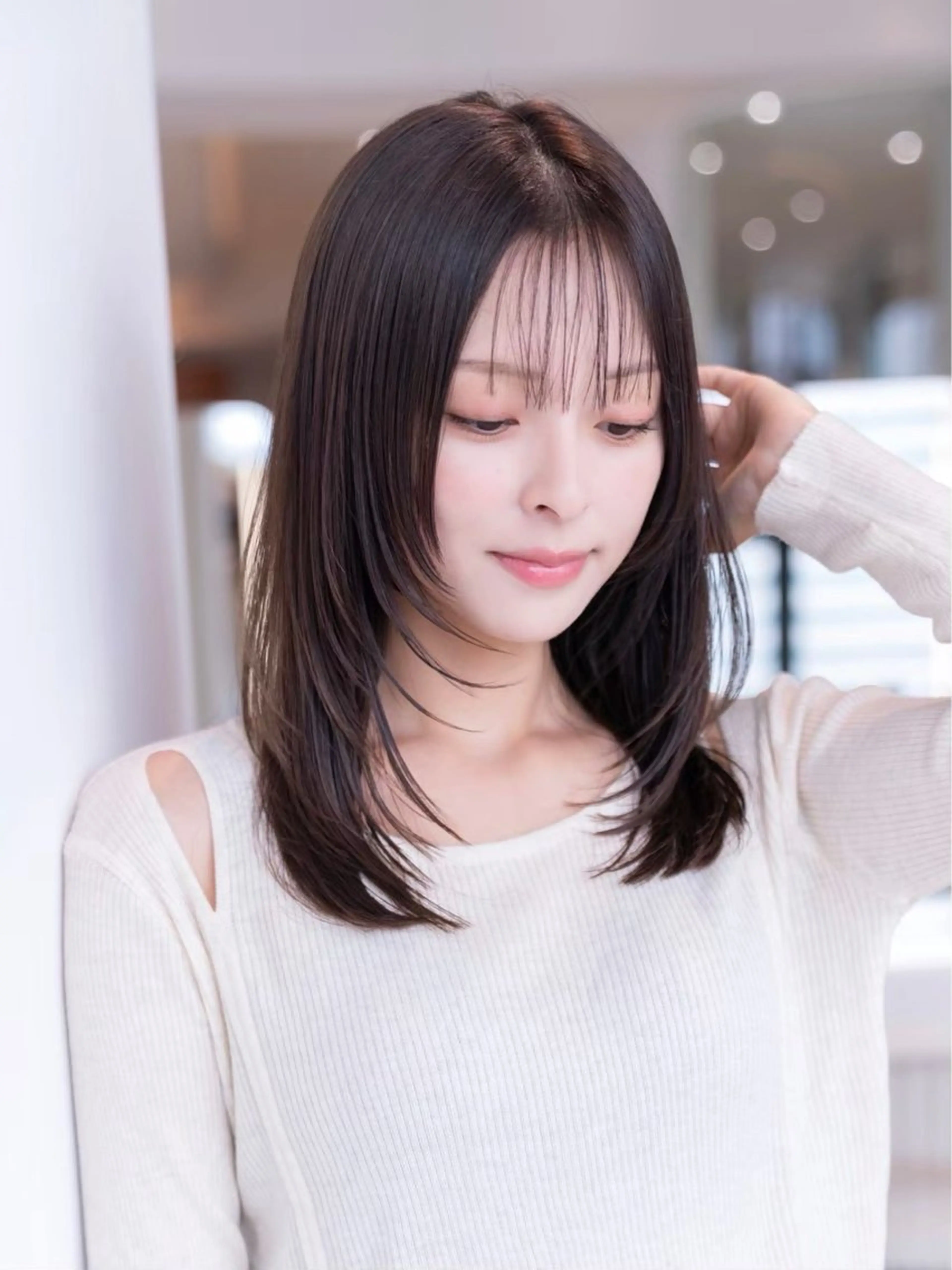 ミディアム カラー カット ヘアカラー トリートメント 垢抜けボブカット /楓のヘアスタイル