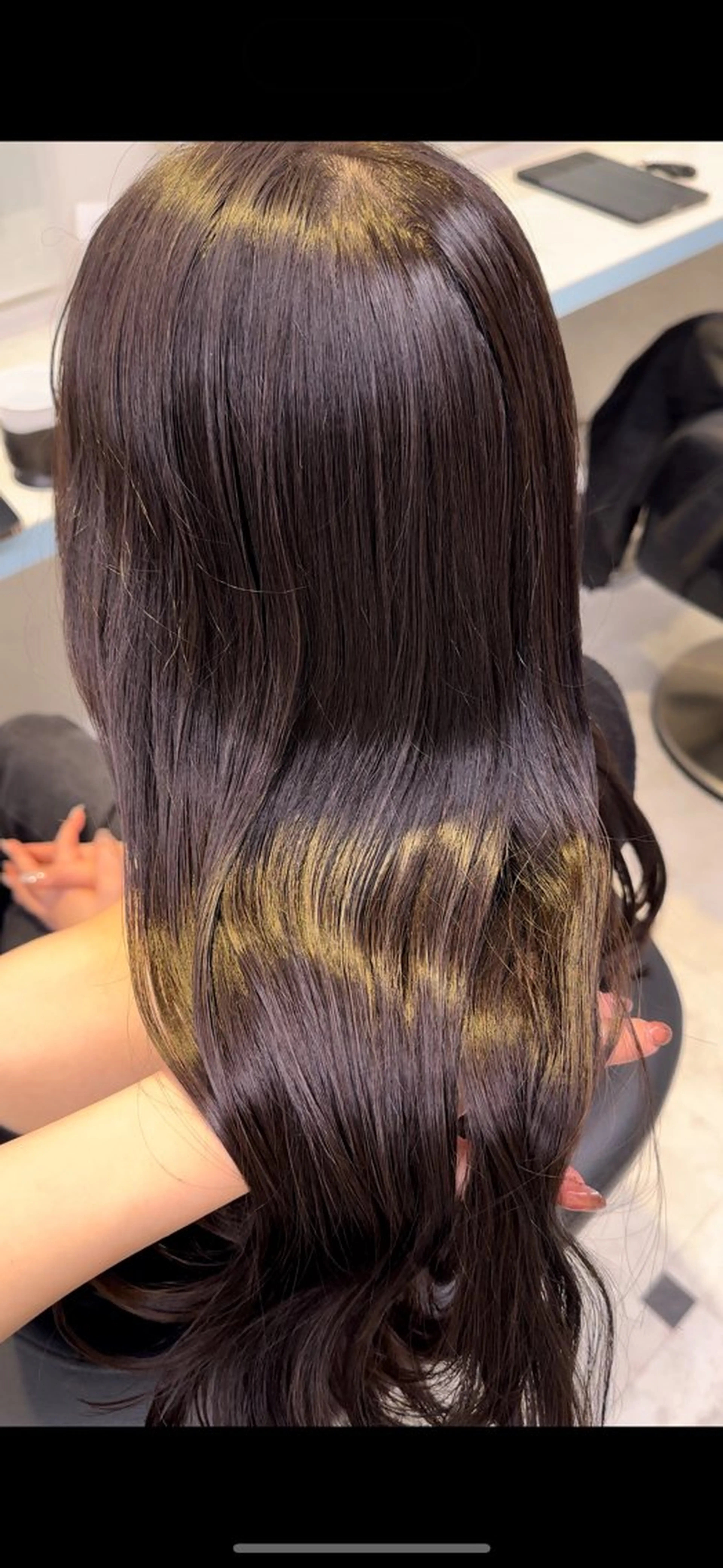 ロング カラー グレージュ ヘアカラー トリートメント ♥️暖色モテカラ ー♥️由夏のヘアスタイル