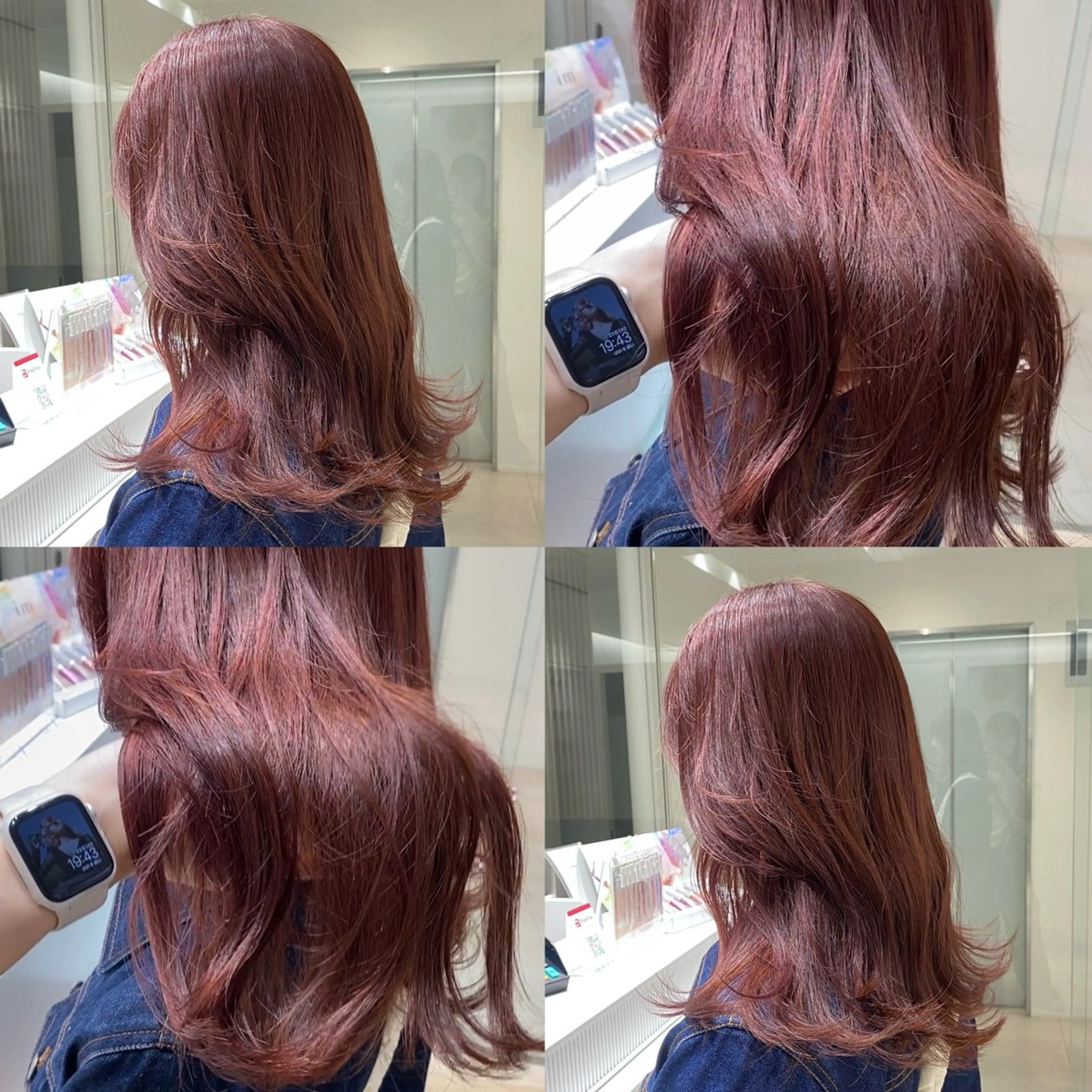セミロング カラー ブリーチ ダブルカラー ブリーチなしカラー オレンジ ピンクカラー カット ヘアカラー トリートメント 松永 わかなのヘアスタイル