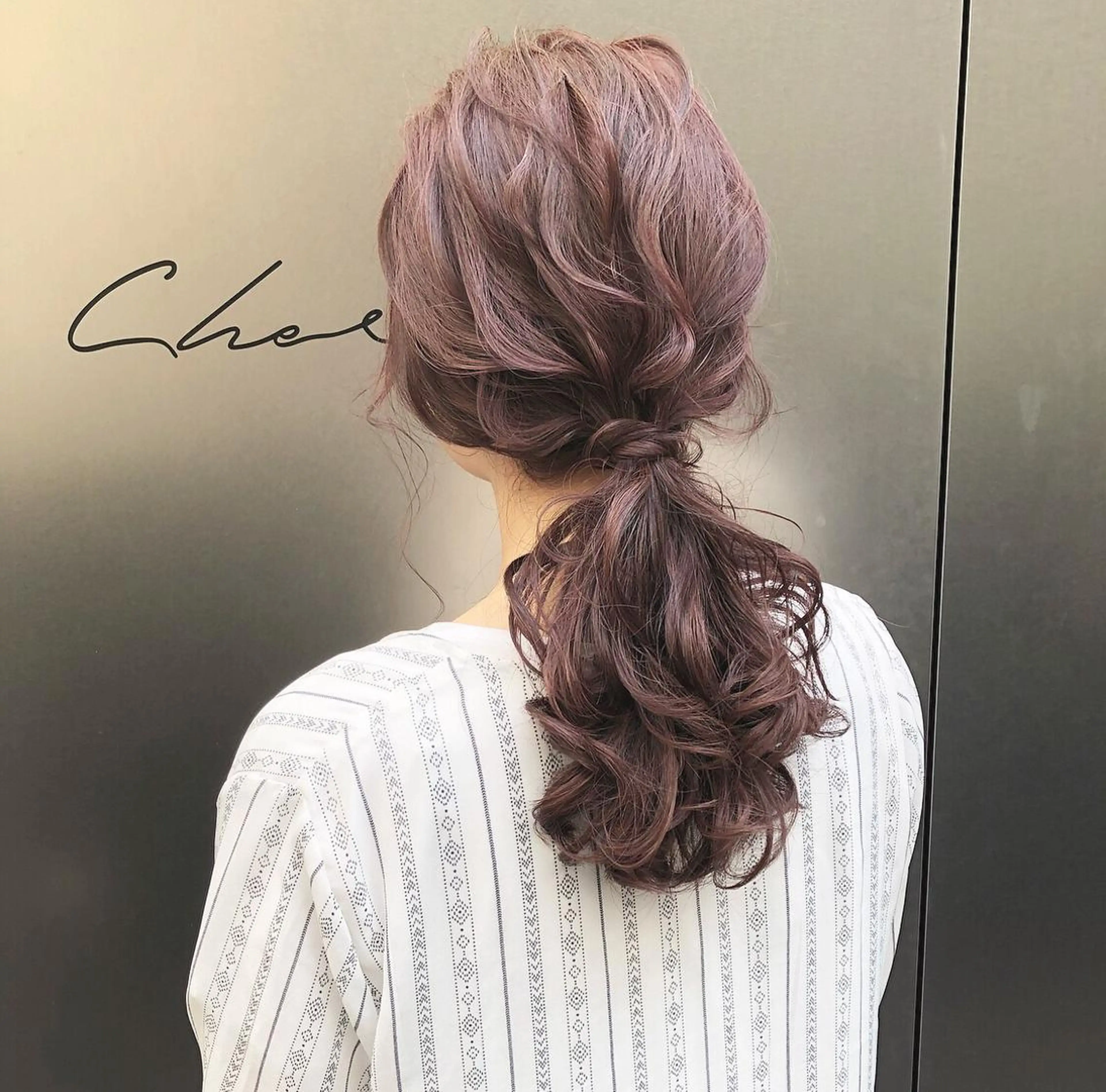 セミロング カラー ヘアアレンジ ピンクカラー ヘアカラー トリートメント autre所属・大久保 ひでなりのヘアスタイル