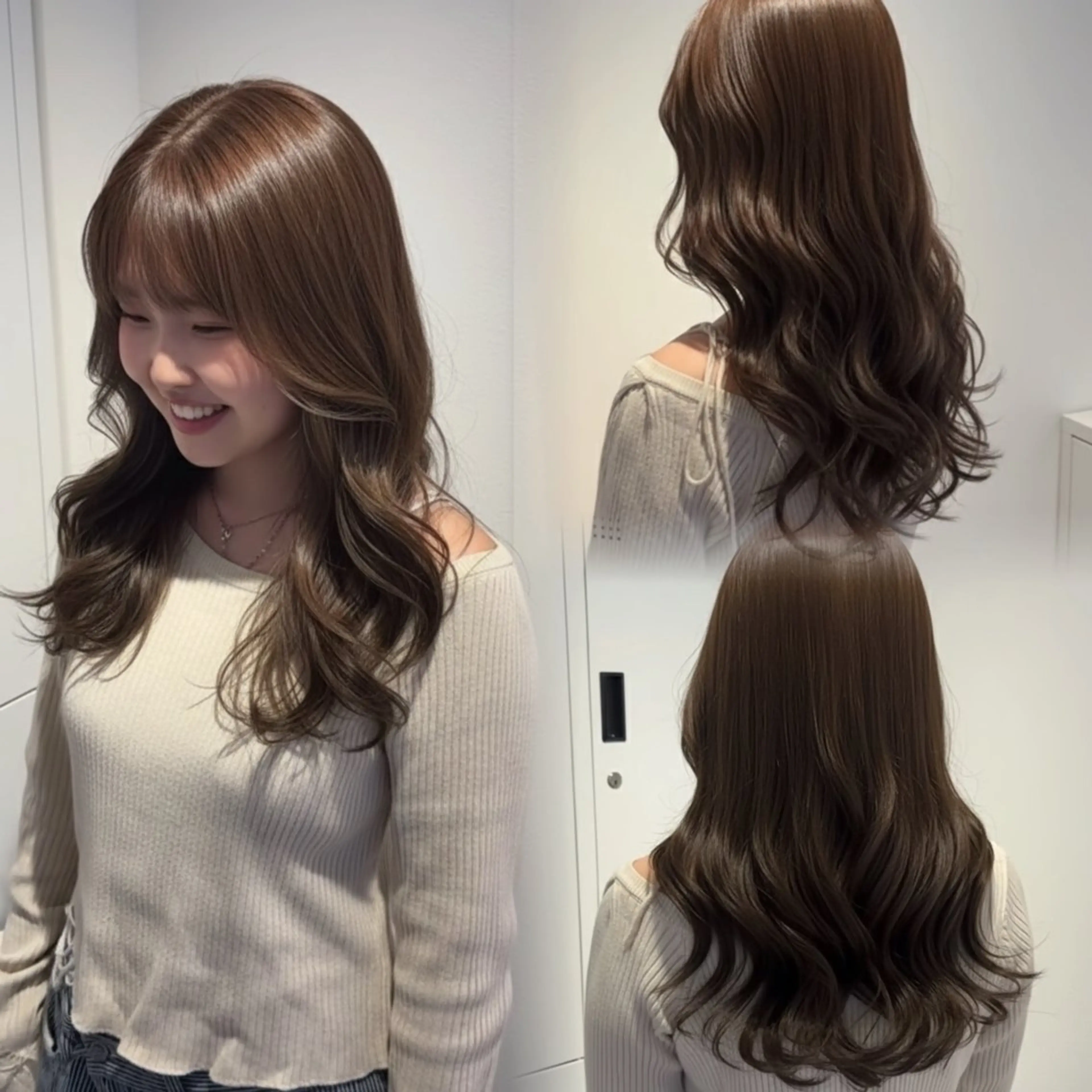 ロング カラー 透明感カラー グレージュ ミルクティーグレージュ SASE/ 🍒nodoka🍒のヘアスタイル