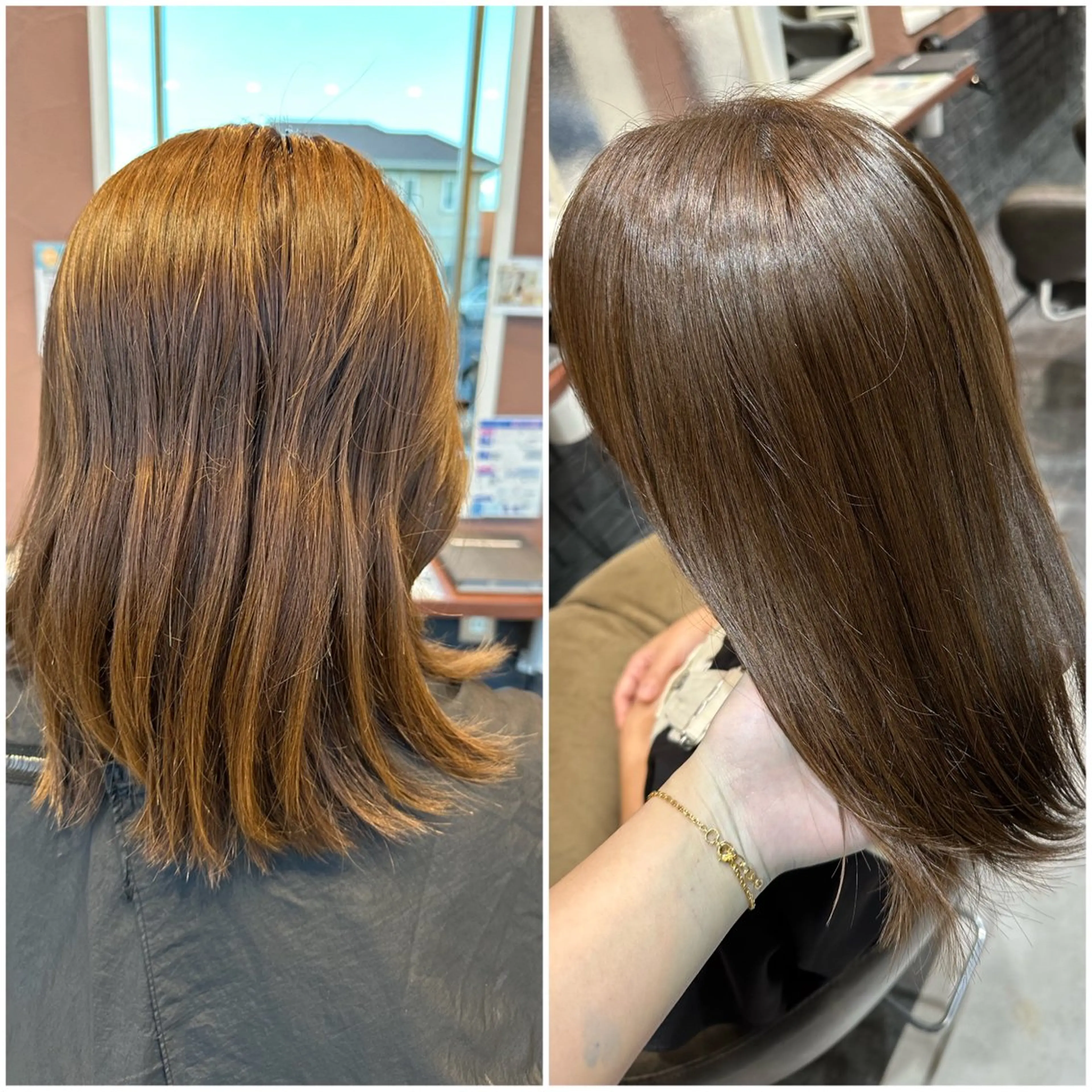 ミディアム カラー オレンジ カット ヘアカラー トリートメント TELAHAIR成田 マネージャー吉野美羽のヘアスタイル