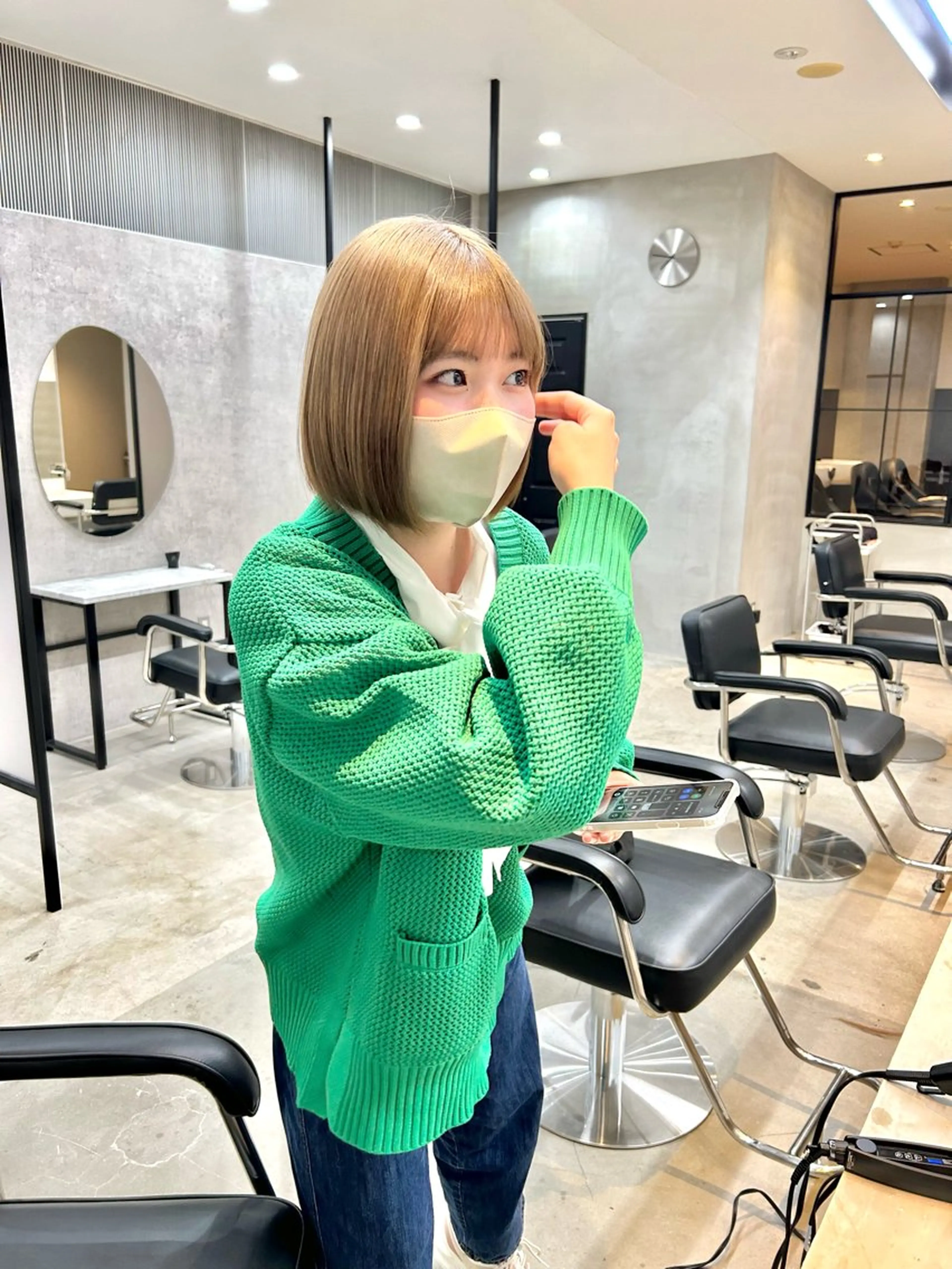 ミディアム カラー ヘアカラー トリートメント mood tatemachiのヘアスタイル