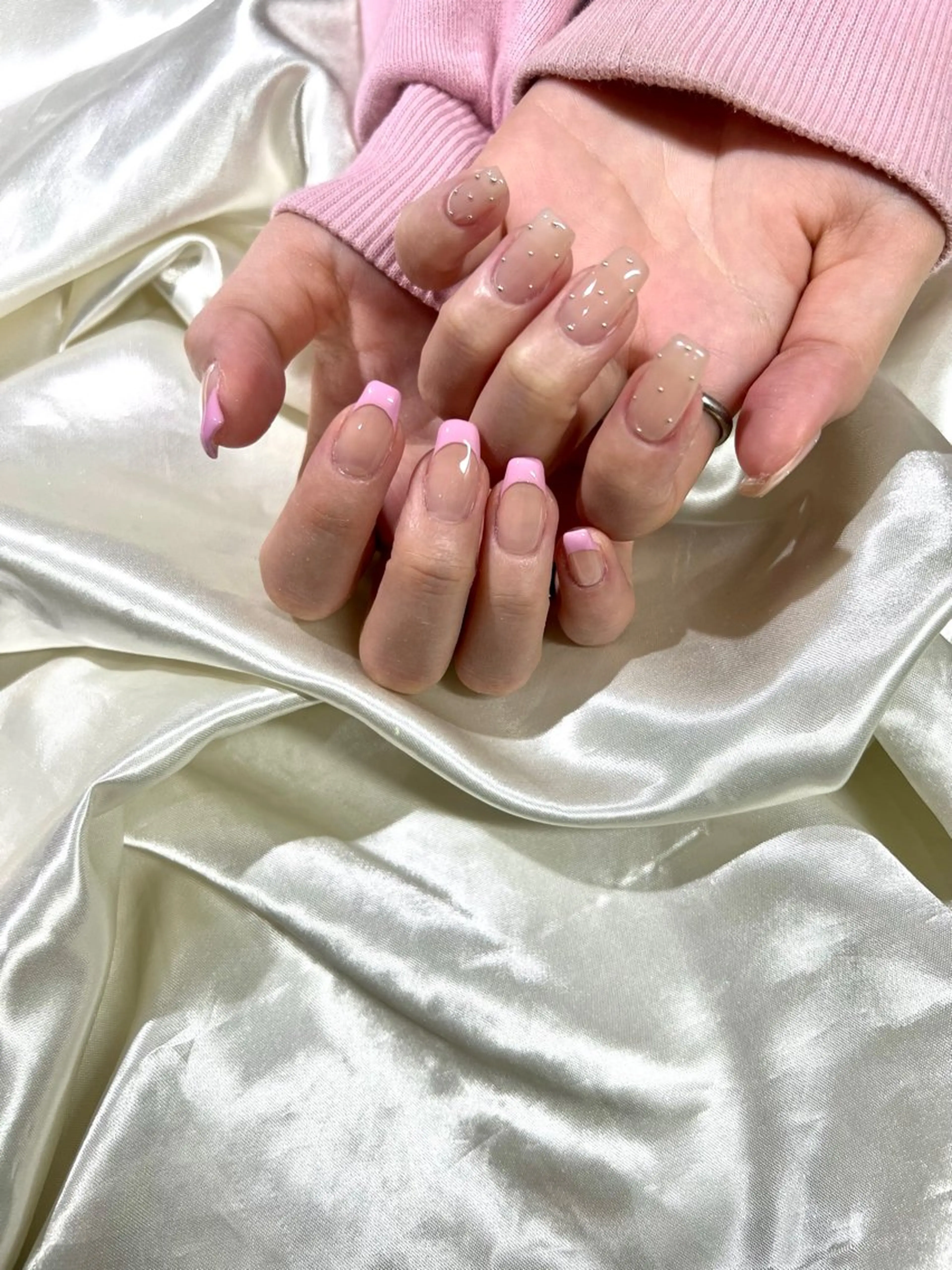 ネイル フレンチネイル 持ち込み ニュアンスネイル ハンドネイル ハンドケア Charme. NOBUKOのネイルデザイン