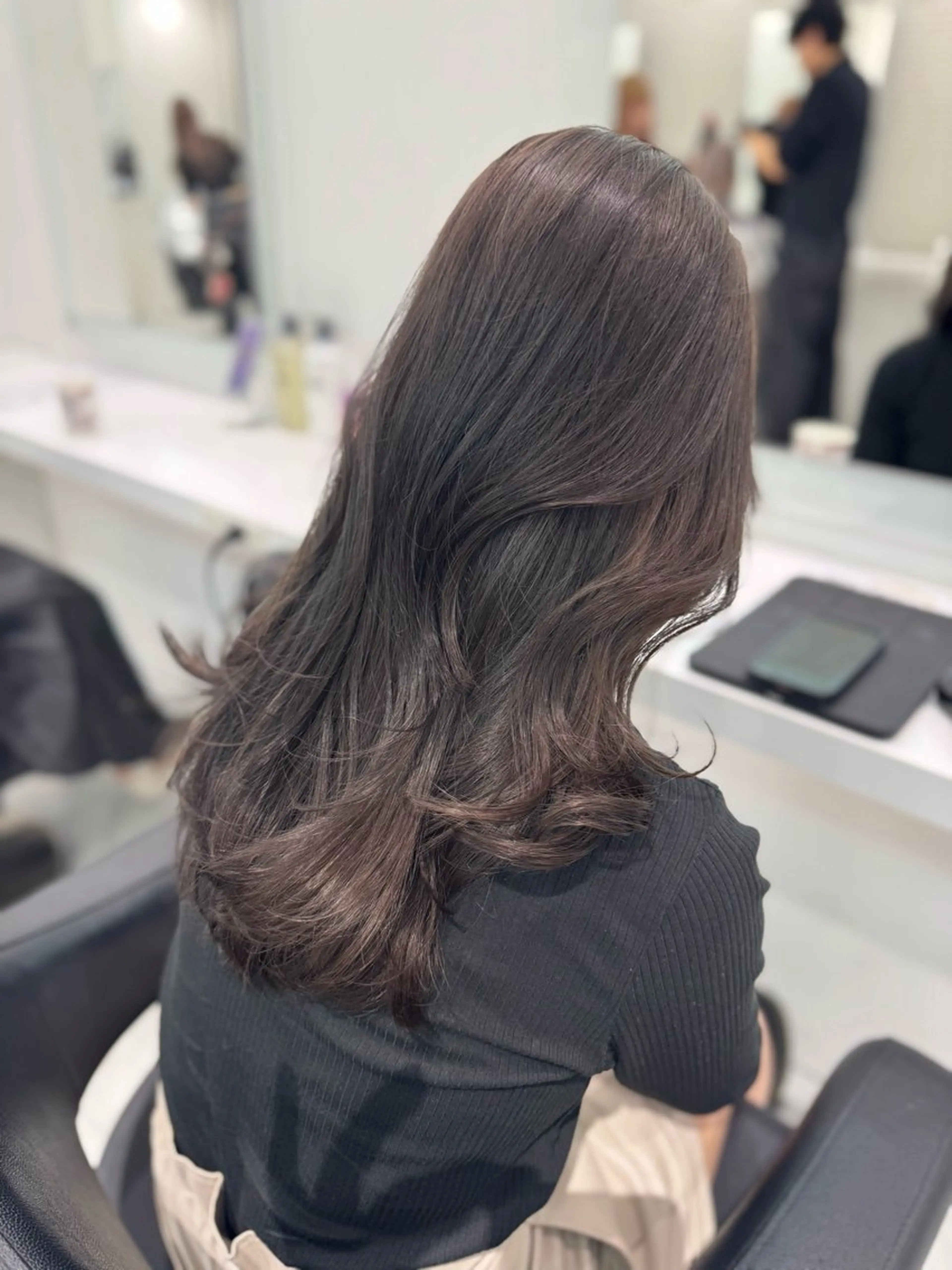 ロング カラー カット ヘアカラー トリートメント 海外風ブリーチなし 🫒Rion🫒🩶のヘアスタイル
