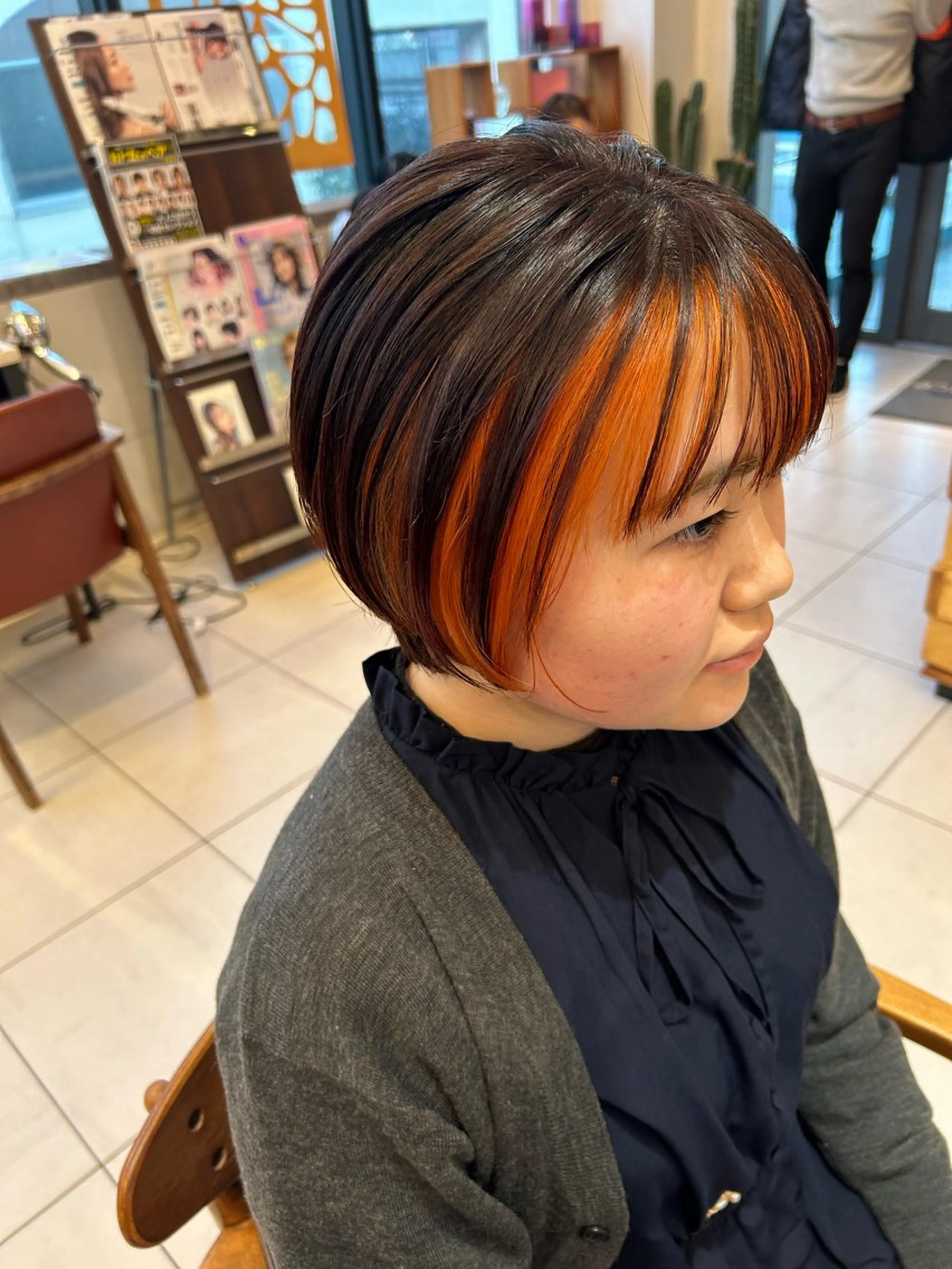 ミディアム カラー ミストバング  フェイスフレーミング ヘアカラー 艶カラー/耳つぼ/ 浴衣着付け/渡辺奈緒のその他イメージ