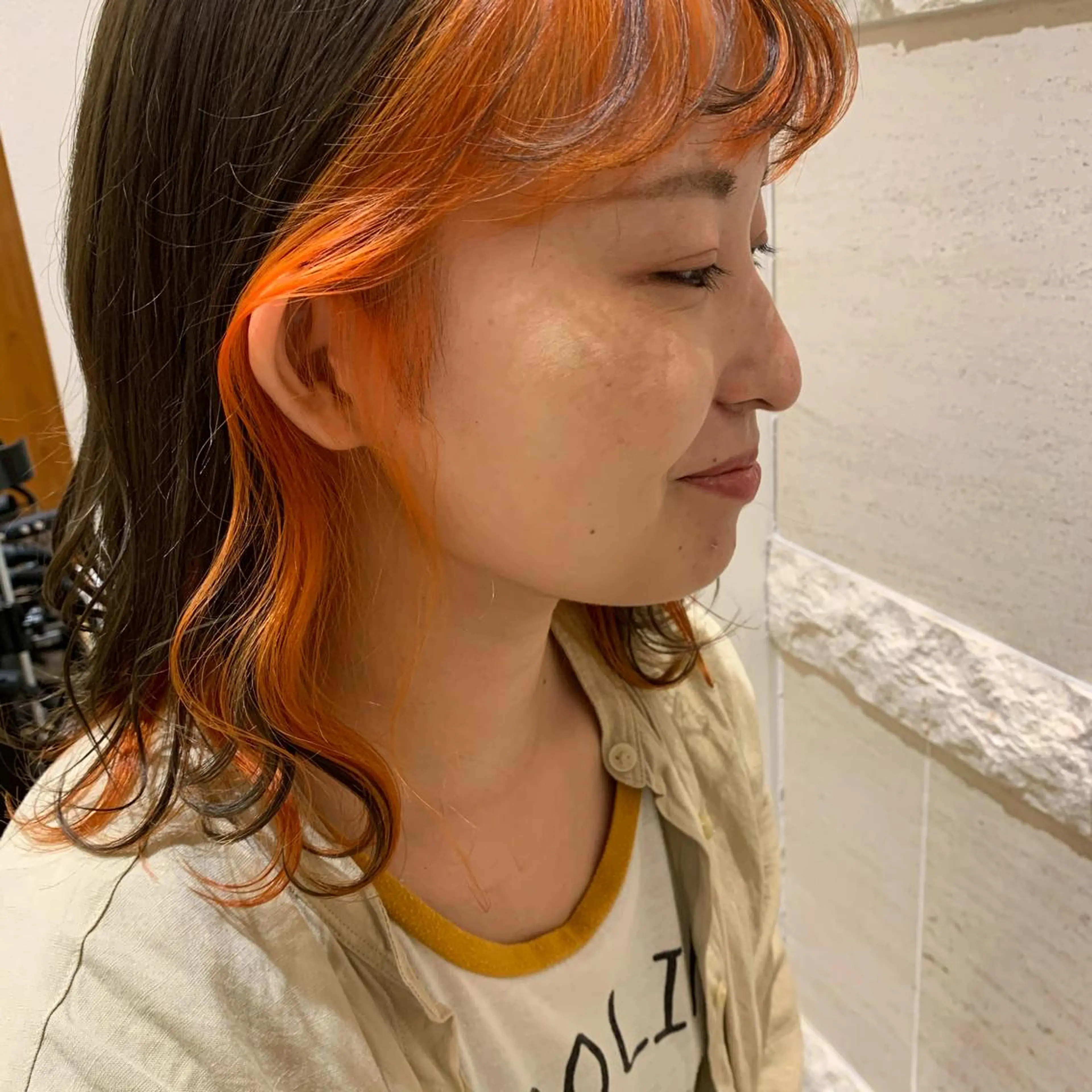 カラー ミストバング  フェイスフレーミング ヘアカラー さとう あやかのヘアスタイル