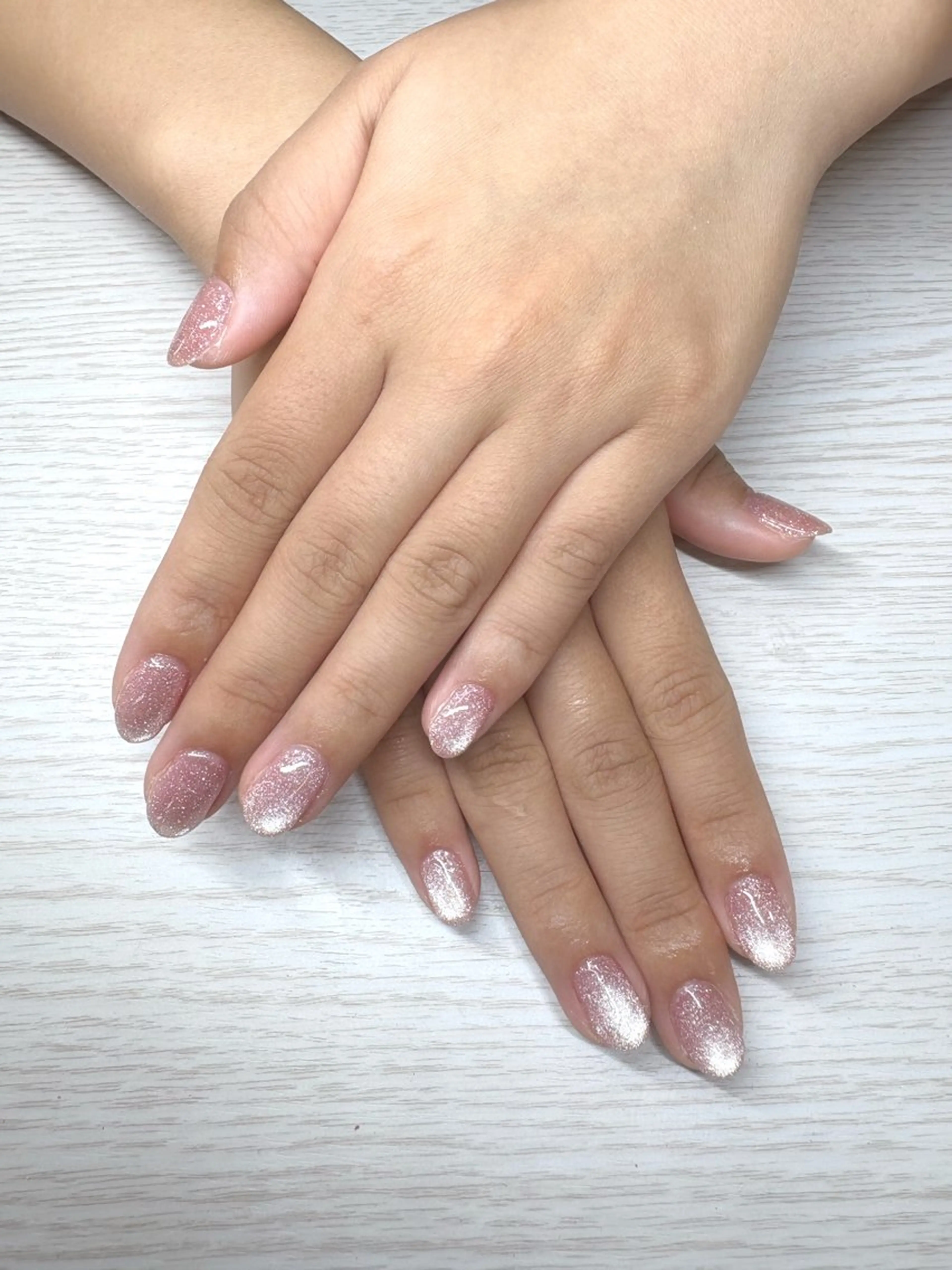 ネイル フラッシュネイル フラッシュマグ 氷ネイル・うるうるネイル ピンク ハンドネイル TRU もえかのネイルデザイン