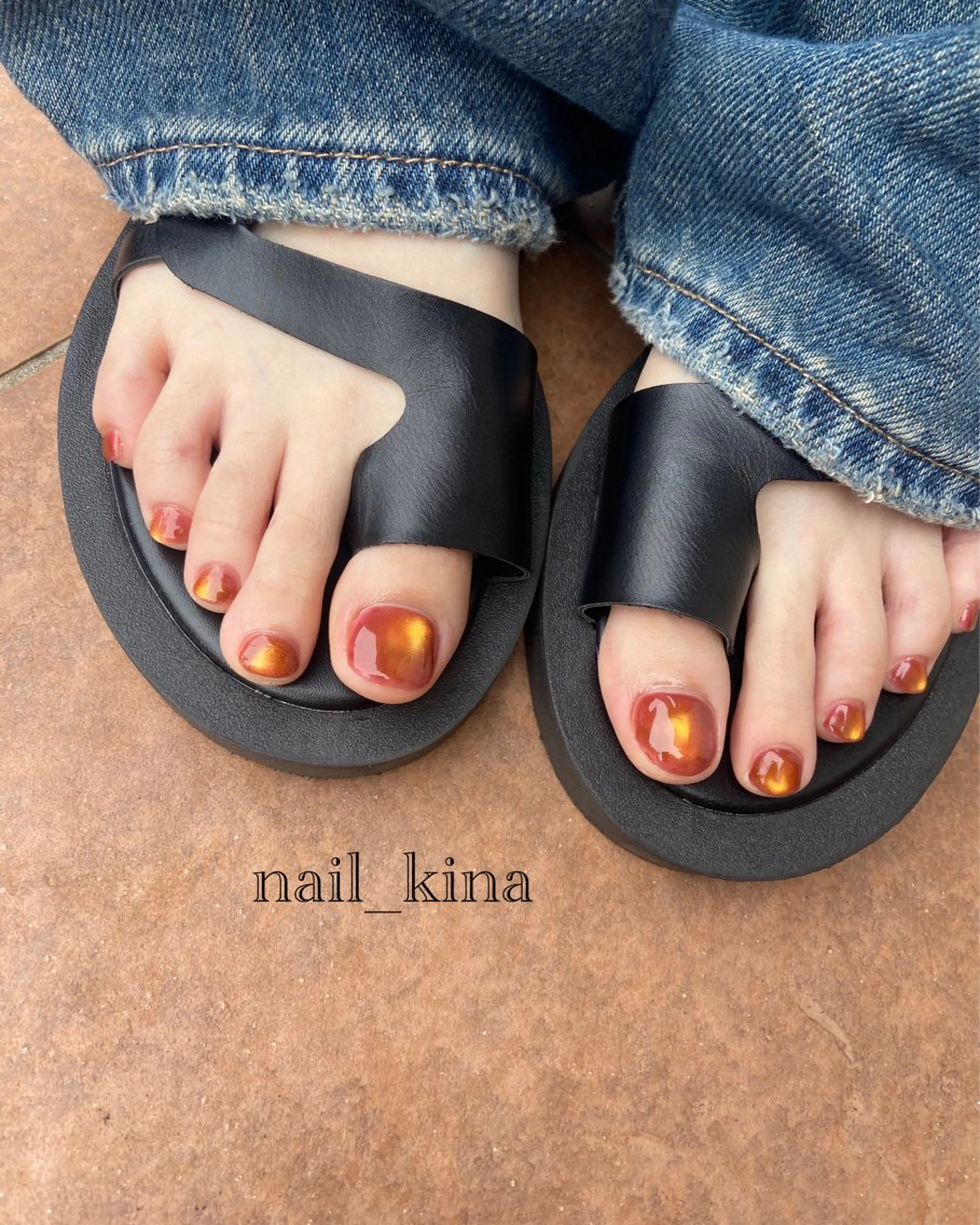 ネイル フットネイル マグネットネイル マグネットワンカラー ワンカラーネイル フットネイル nail_ kinaのネイルデザイン