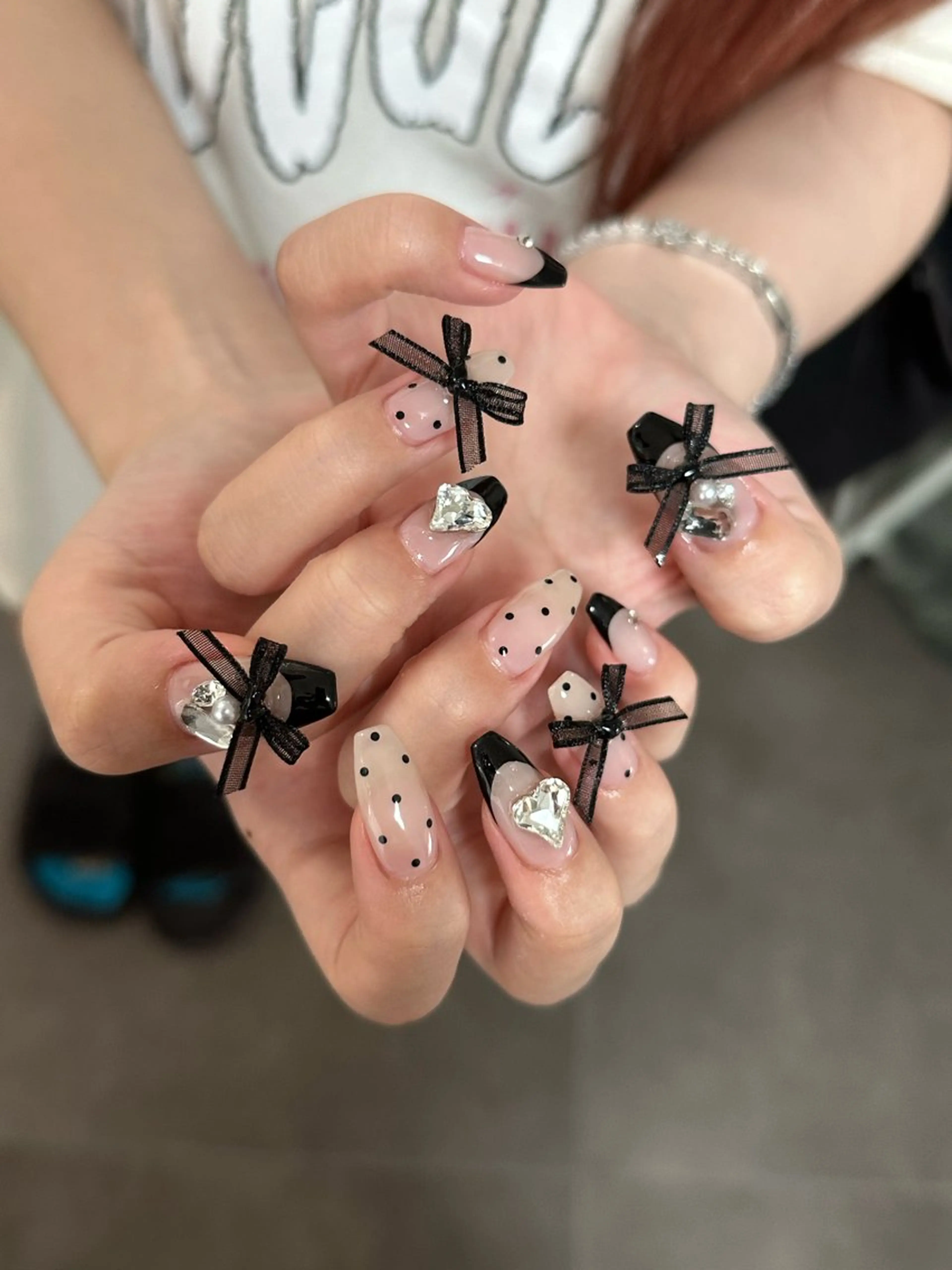 ネイル 持ち込み リボン ハンドネイル Feena nail/RINAのネイルデザイン
