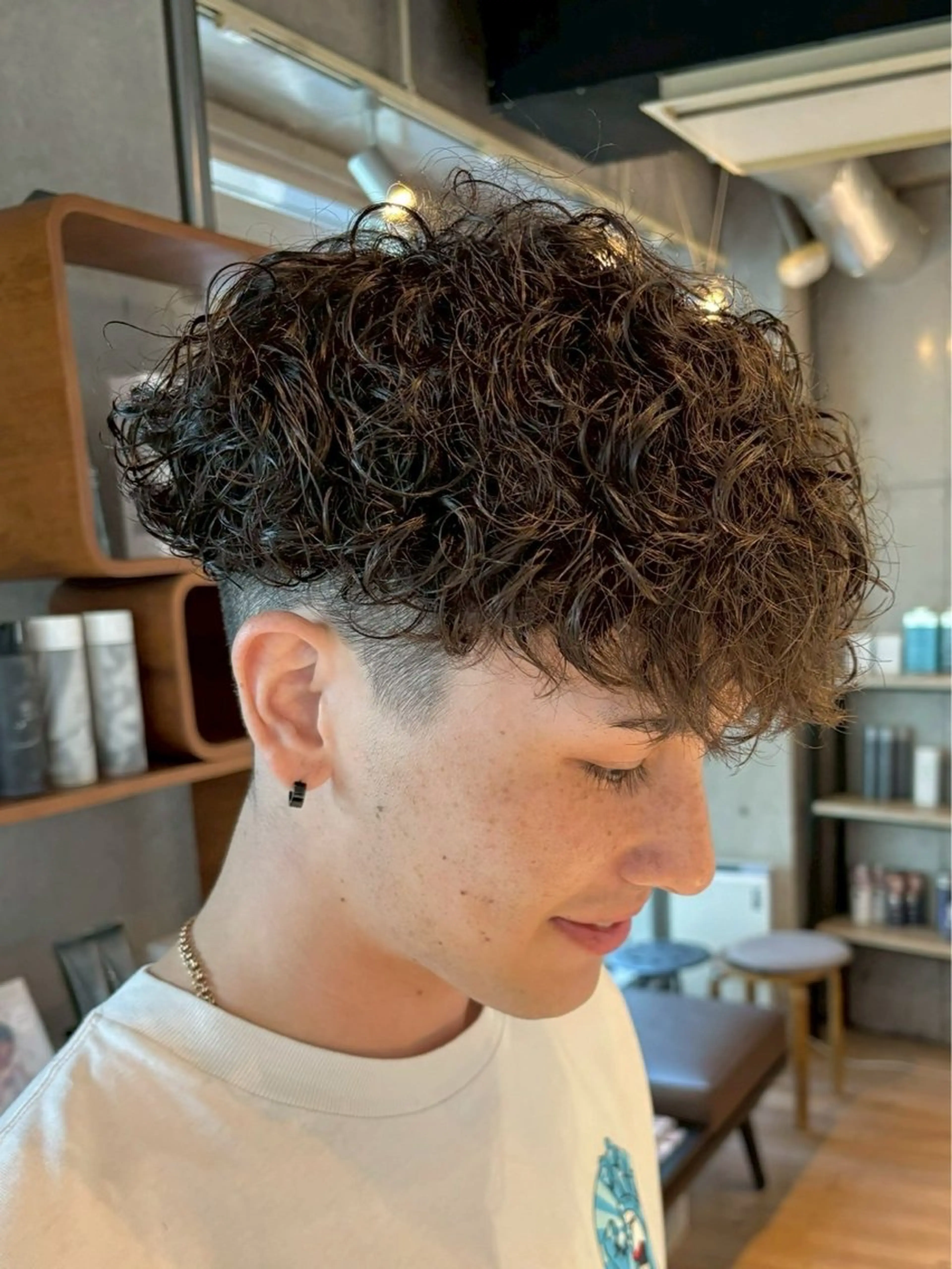 ショート カラー パーマ メンズ カット パーマ fifthパーマ小峰 悠里のヘアスタイル