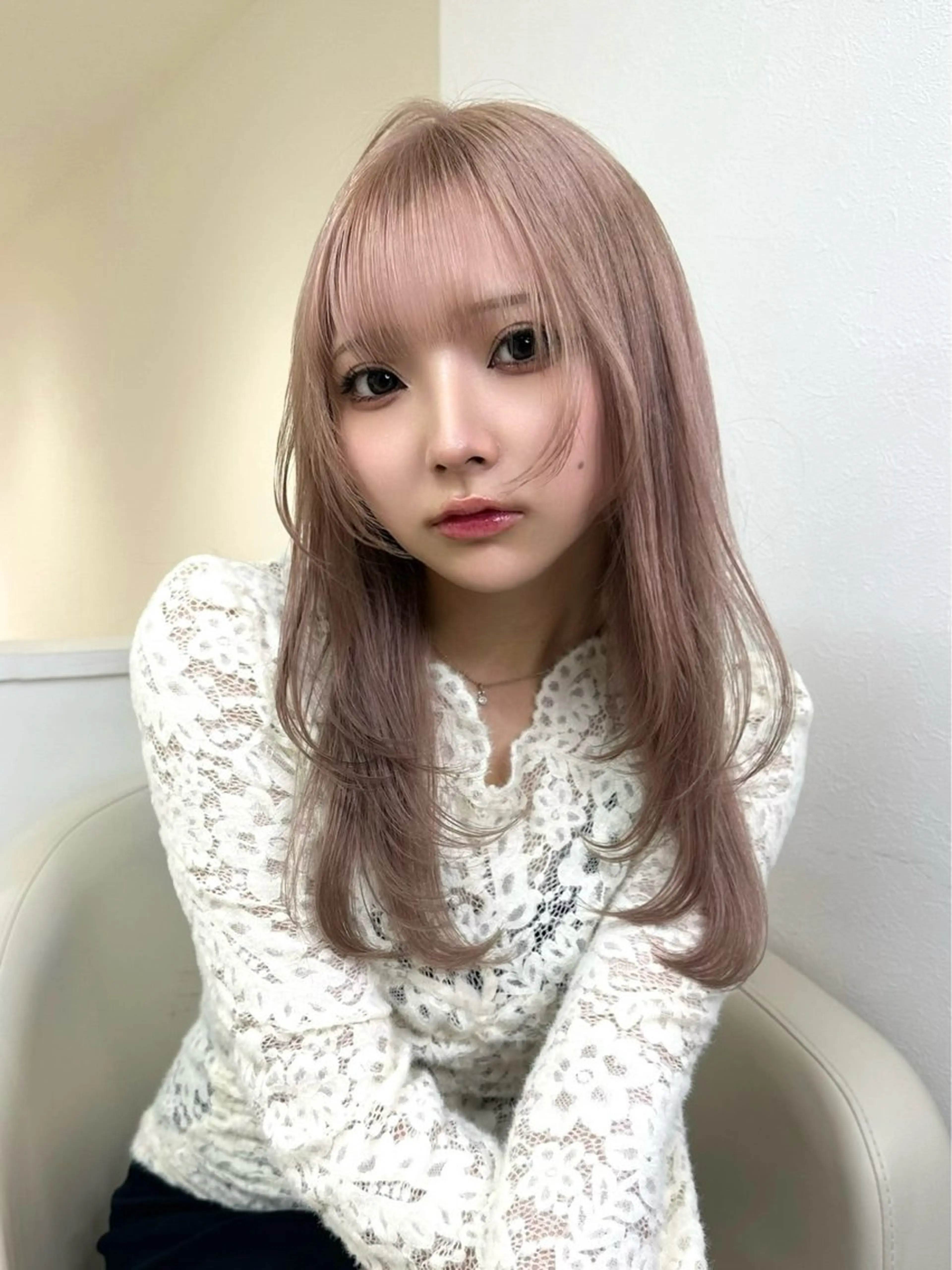 セミロング カラー ヘアカラー トリートメント はな　ブリーチ ハイトーン/ 渋谷のヘアスタイル