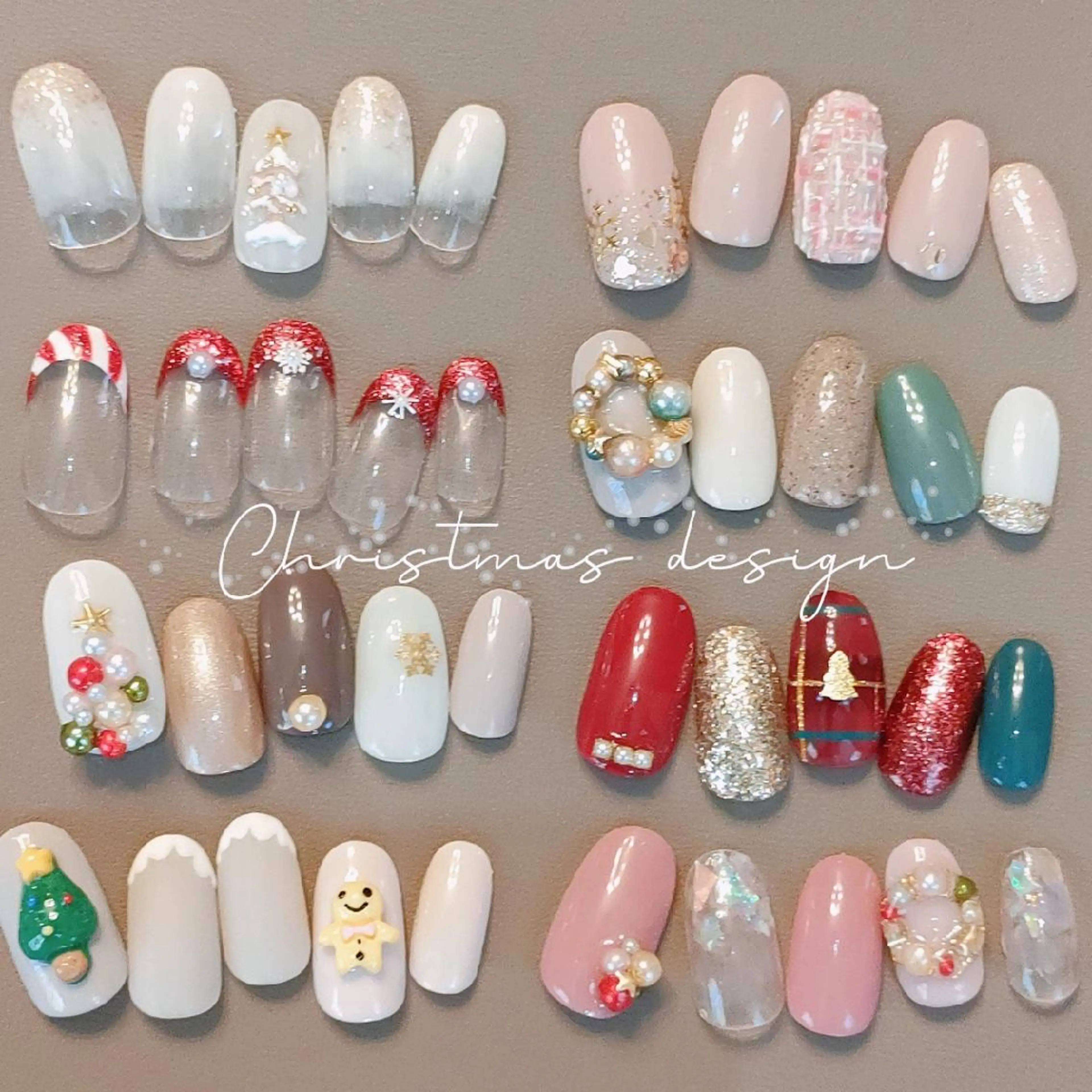 ネイル ストーンネイル 冬ネイル クリスマス marusalo nailのネイルデザイン