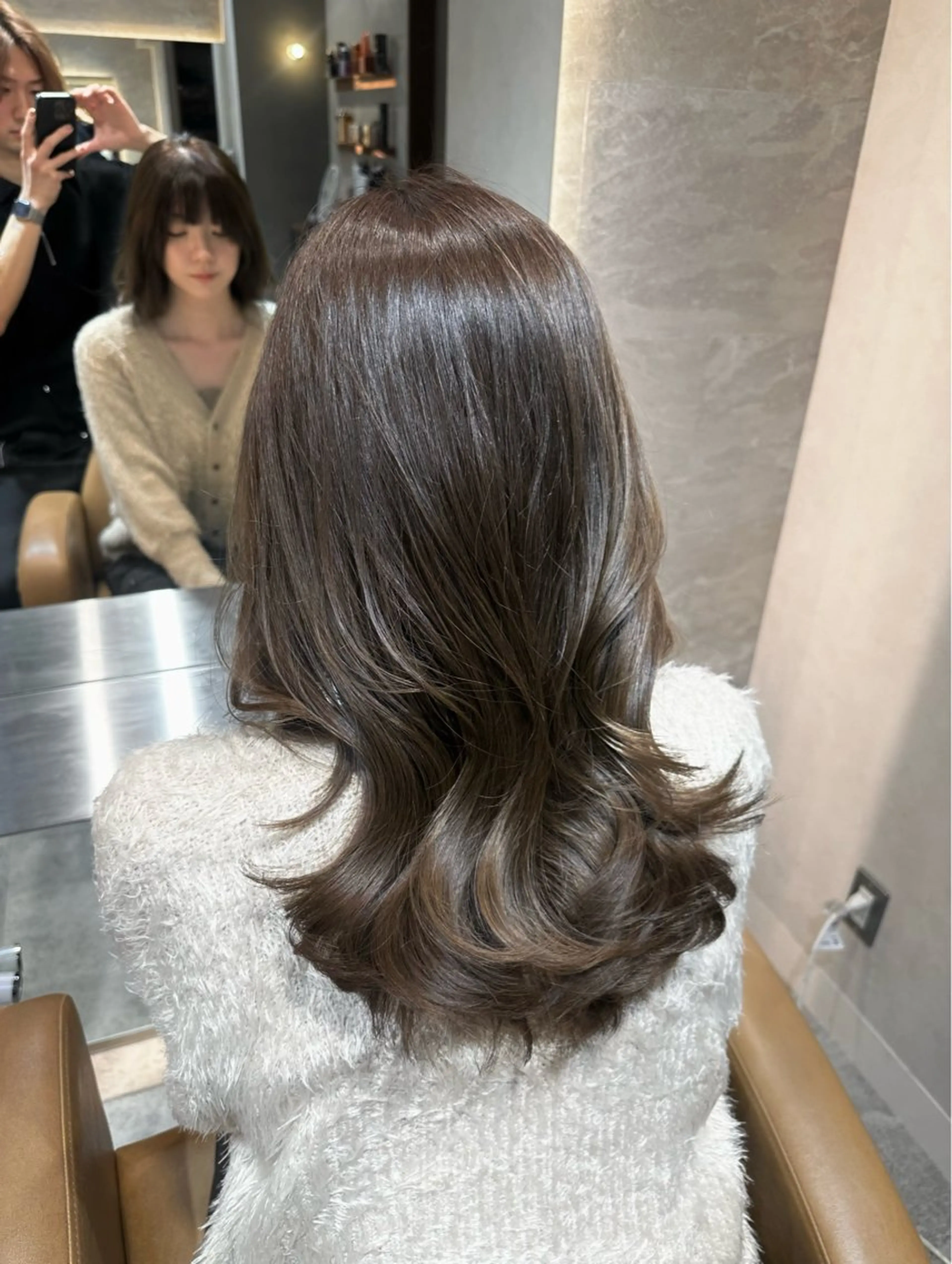 セミロング 髪質改善 カット ヘアカラー トリートメント ヘアセット 銀座副店長/レイヤー /韓国ヘア/髪質改善のヘアスタイル