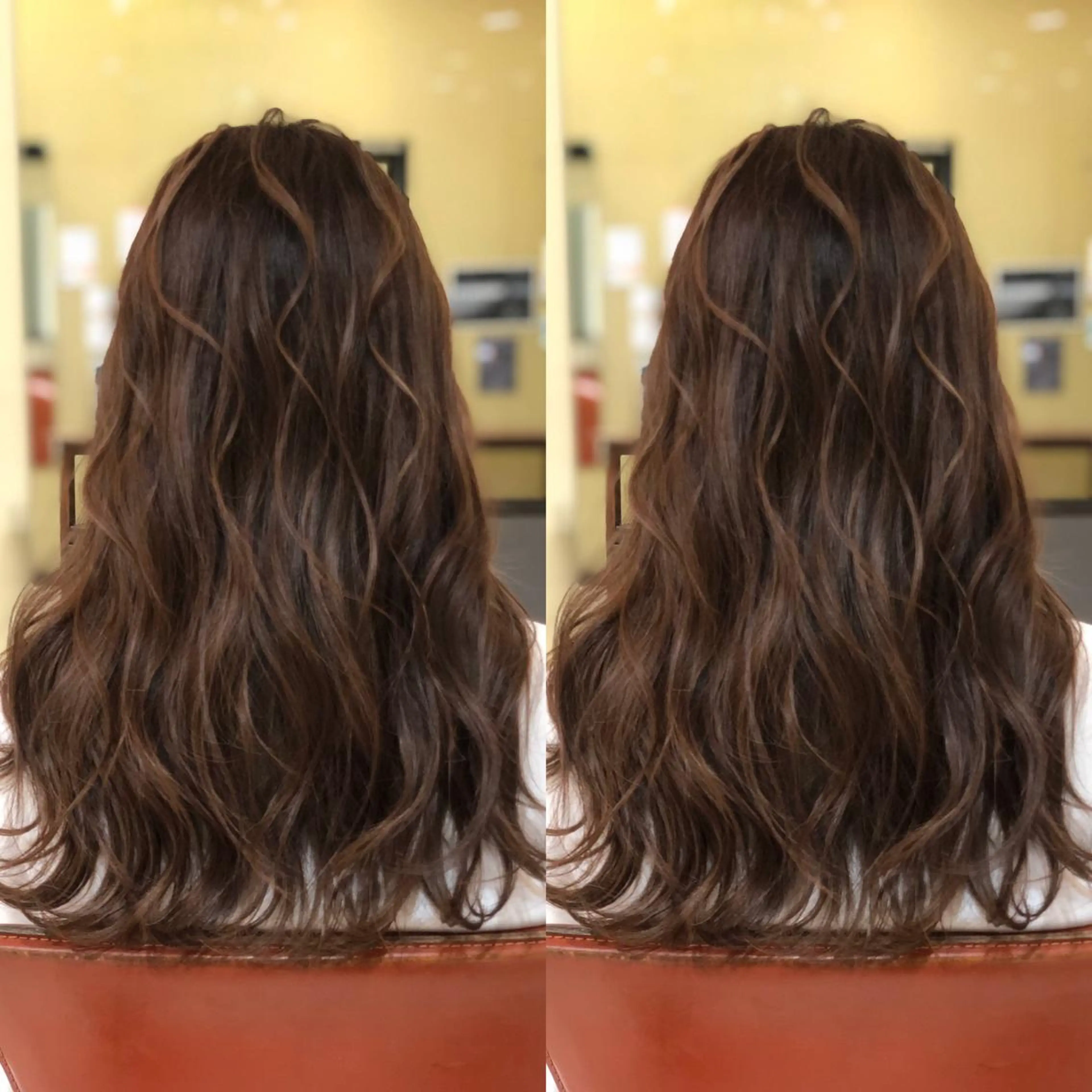 セミロング ヘアカラー Y Uのヘアスタイル