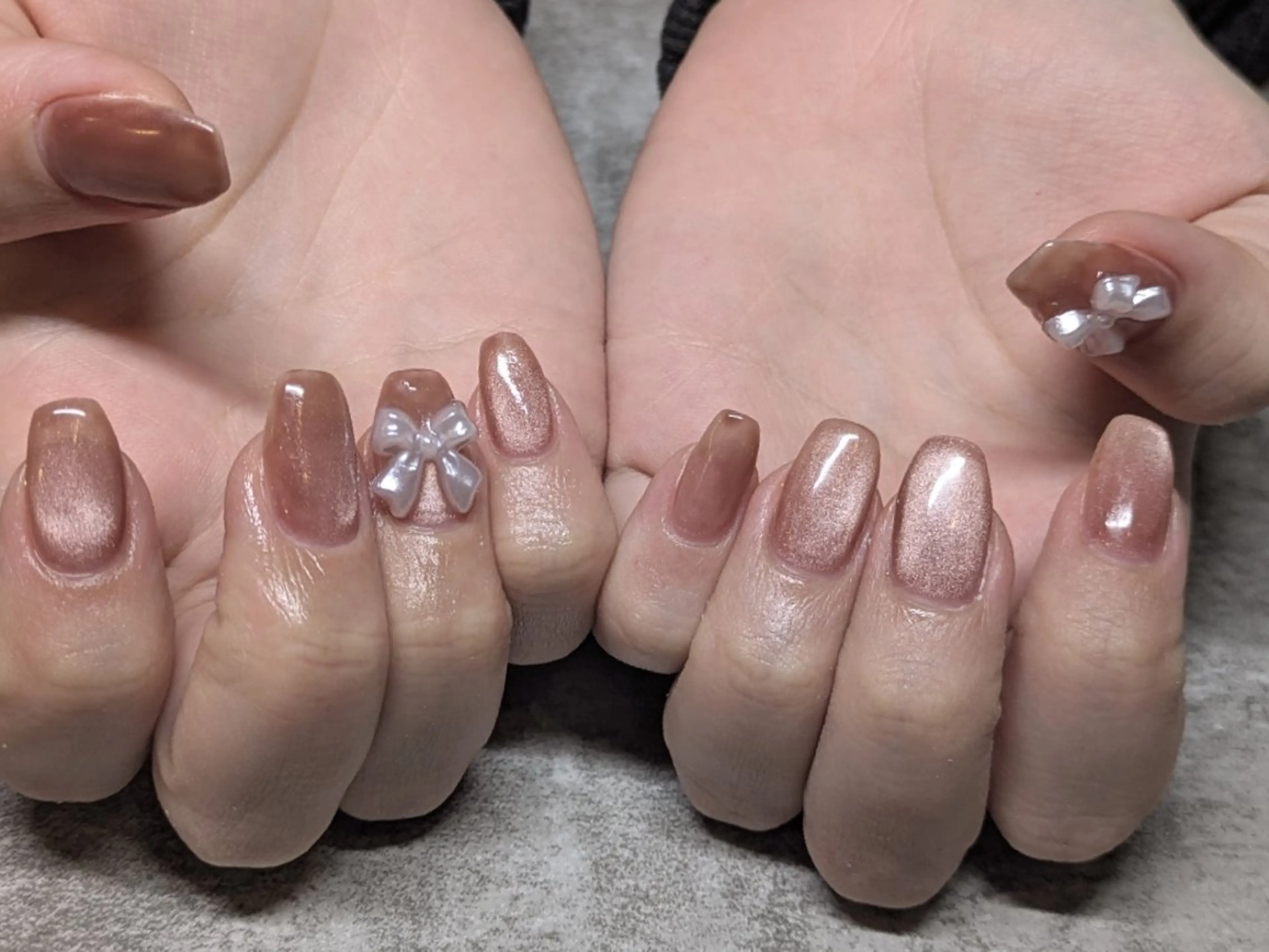 ネイル リボン ニュアンスネイル 【新宿三丁目】AMIのネイルデザイン