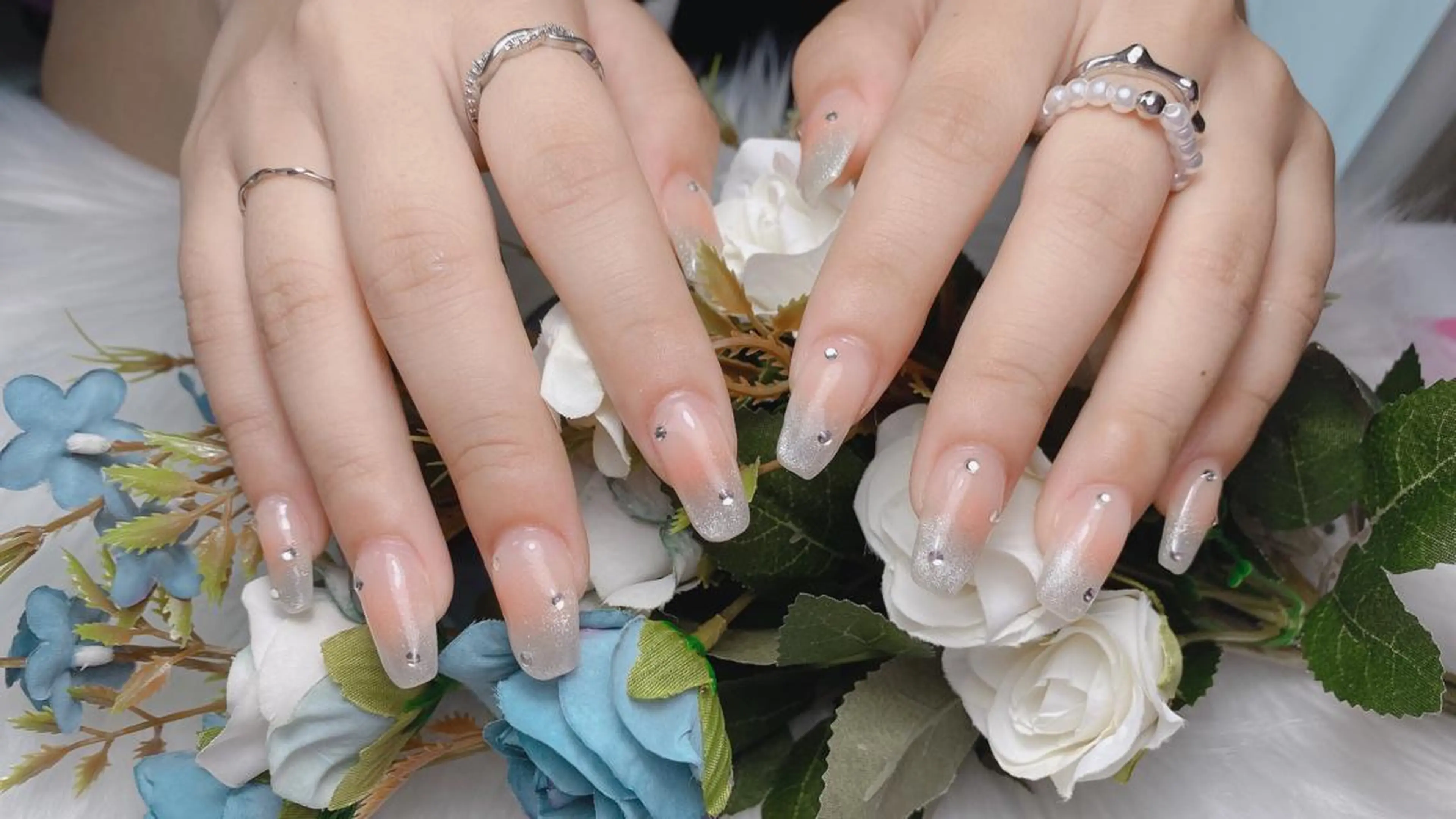 カラー ネイル オーシャン スカルプネイルサロンのネイルデザイン