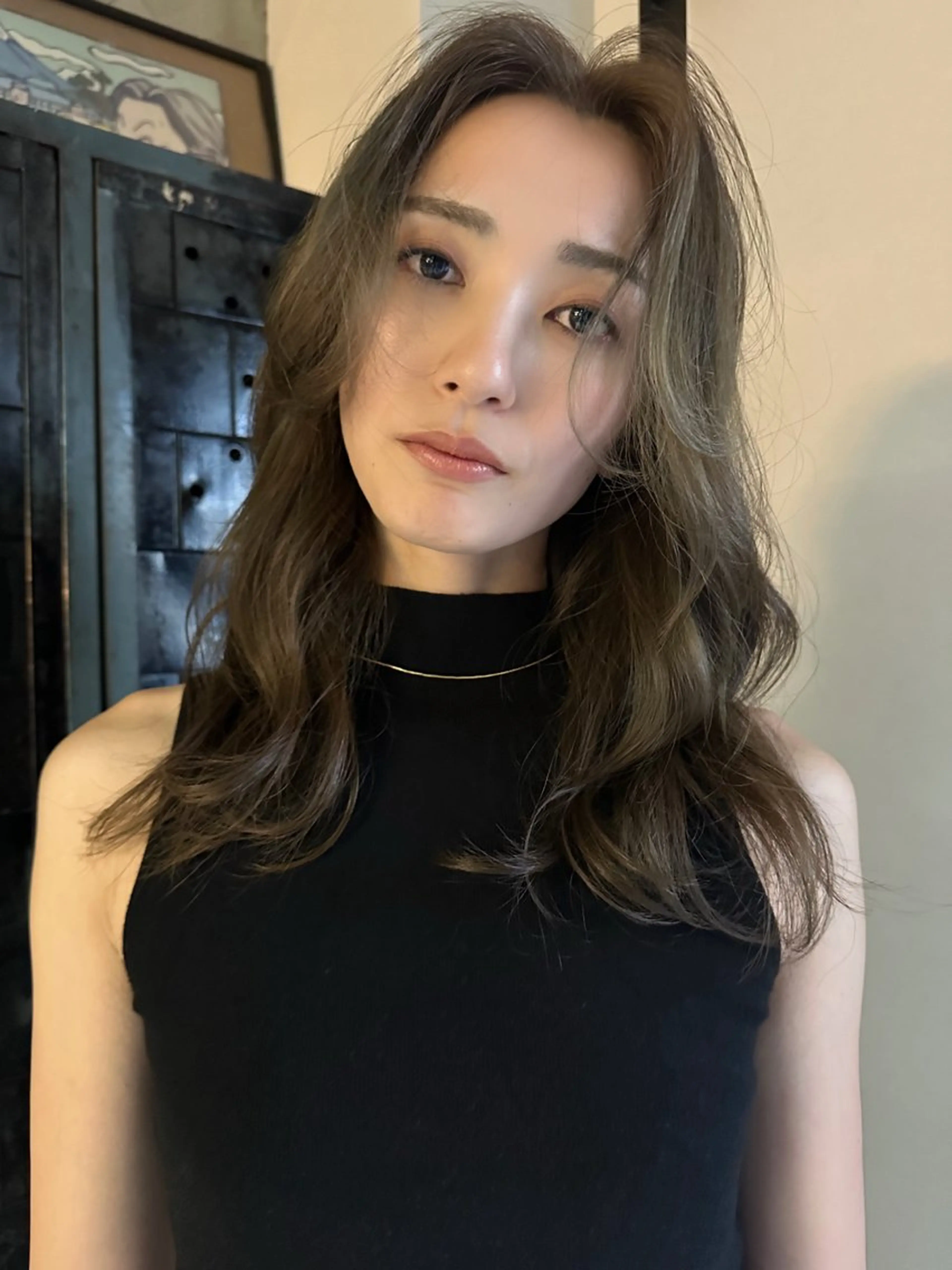 セミロング カット ヘアカラー トリートメント 渡邊 里彩のヘアスタイル
